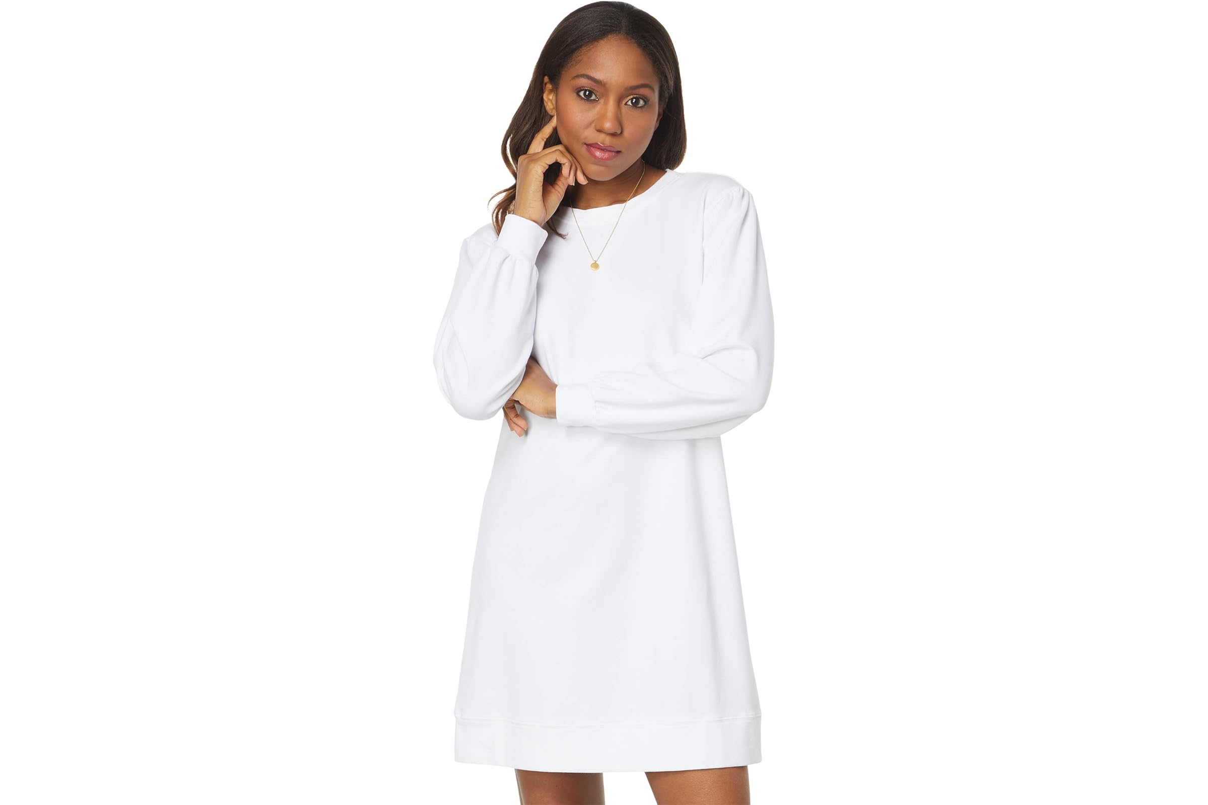 Mod-o-doc Lightweight French Terry Puff Sleeve Sweatshirt Dress