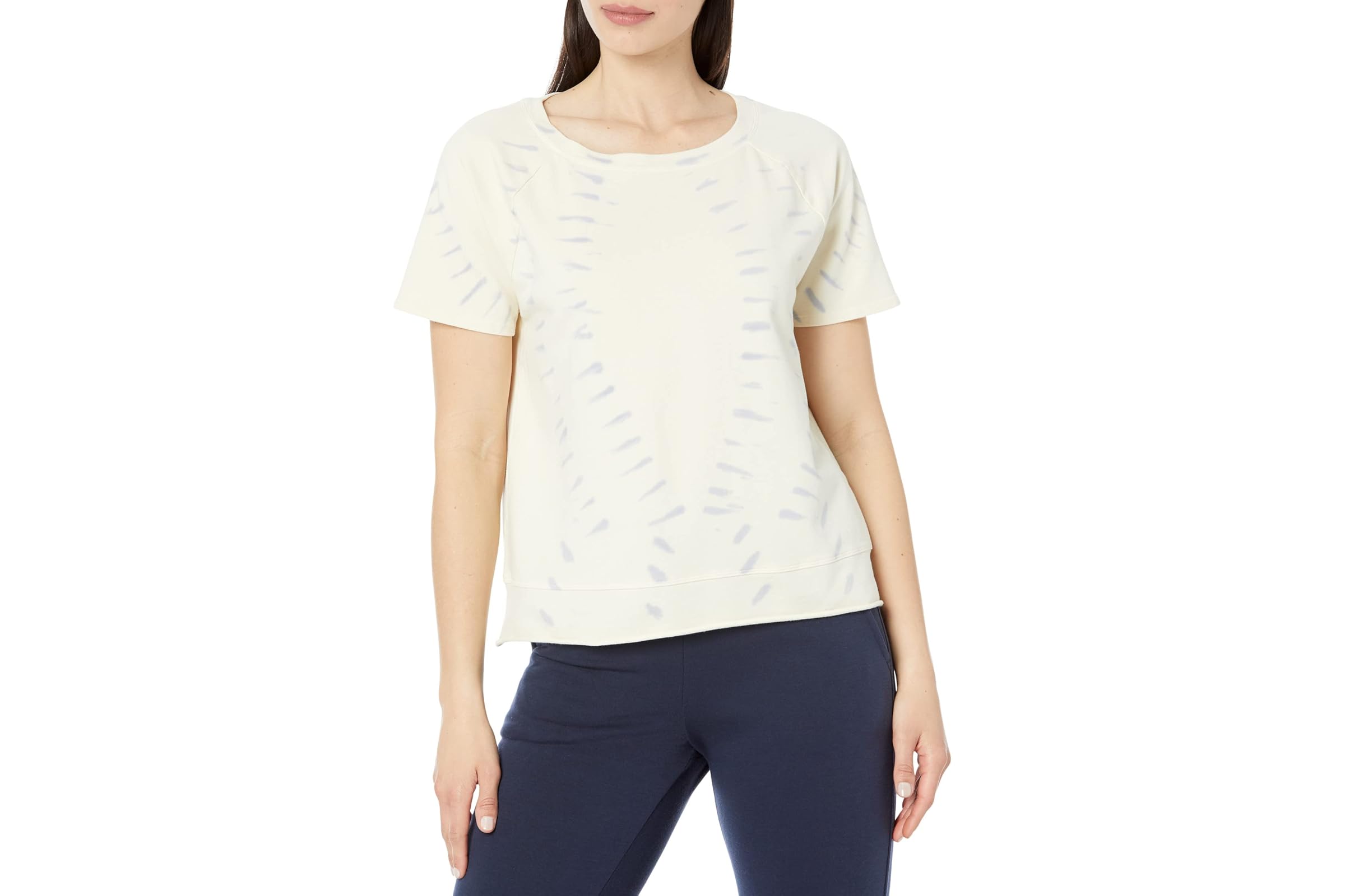 Mod-o-doc Tie-Dye Lightweight French Terry Short Sleeve Raglan Crew Top