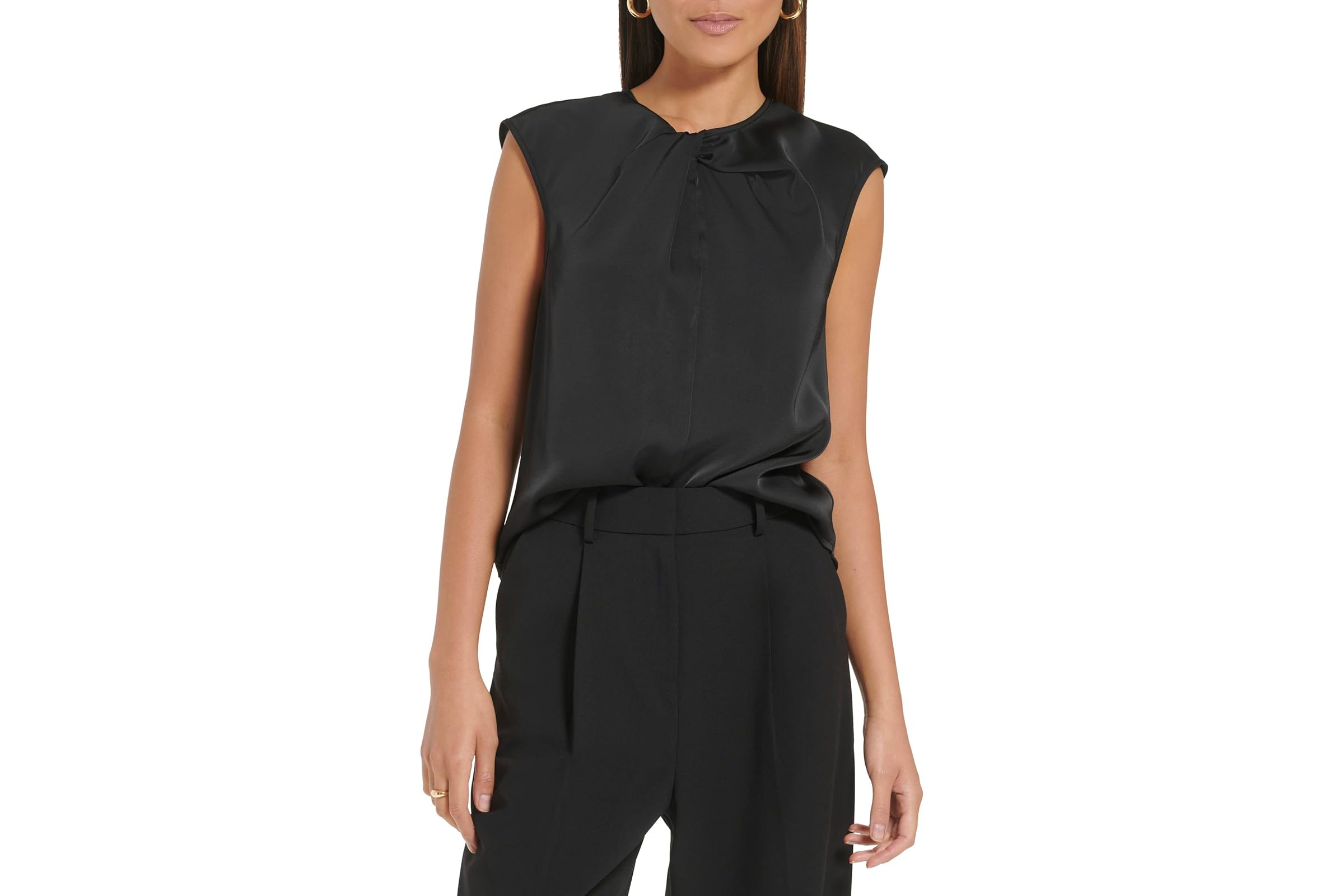 Calvin Klein Sleeveless Twist Neck Top