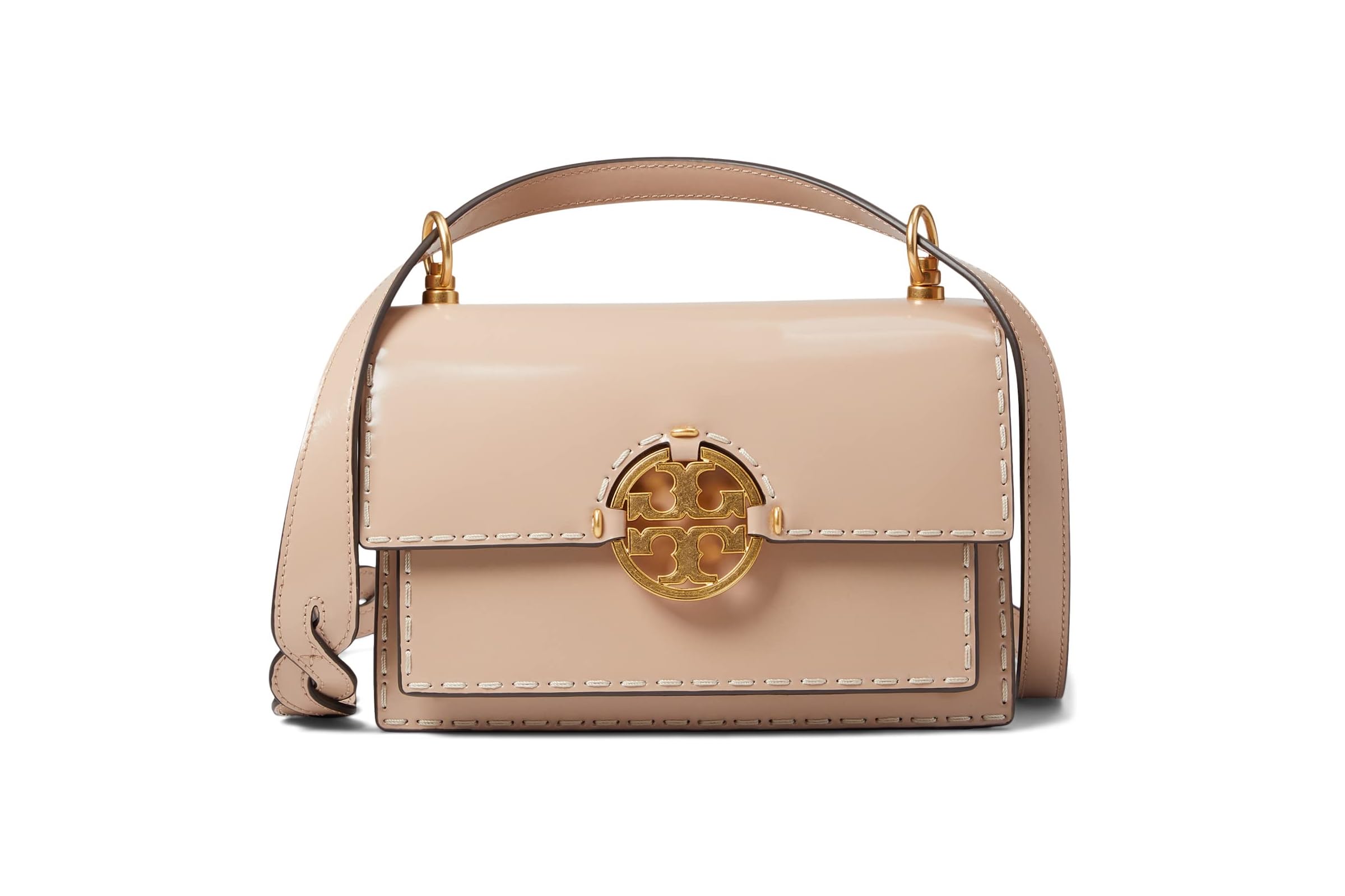 Tory Burch Miller Spazzolato Pick Stitch Small Flap Shoulder Bag 118090₽