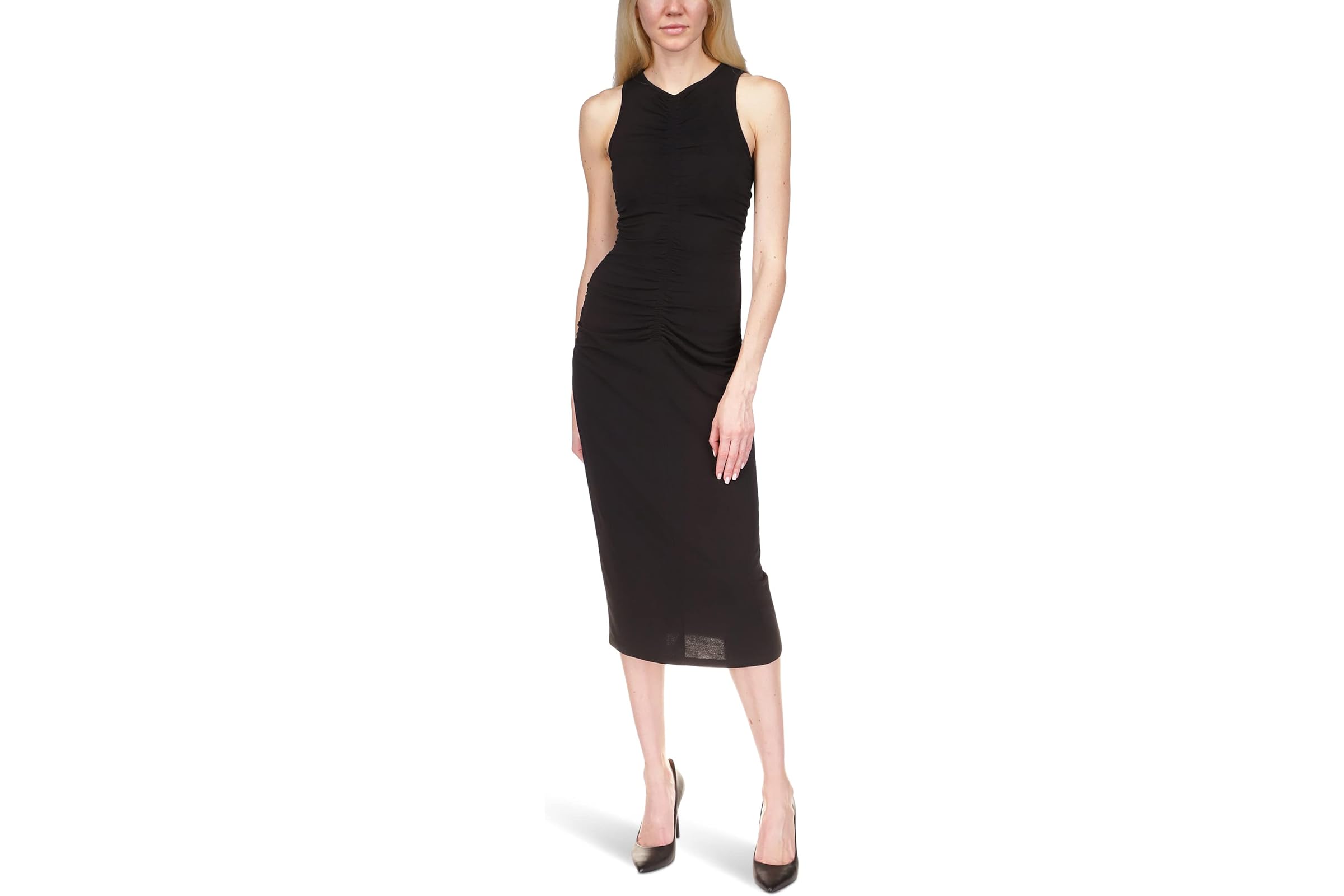 MICHAEL Michael Kors Sleeveless Center Front Ruched Midi Dress 14090₽