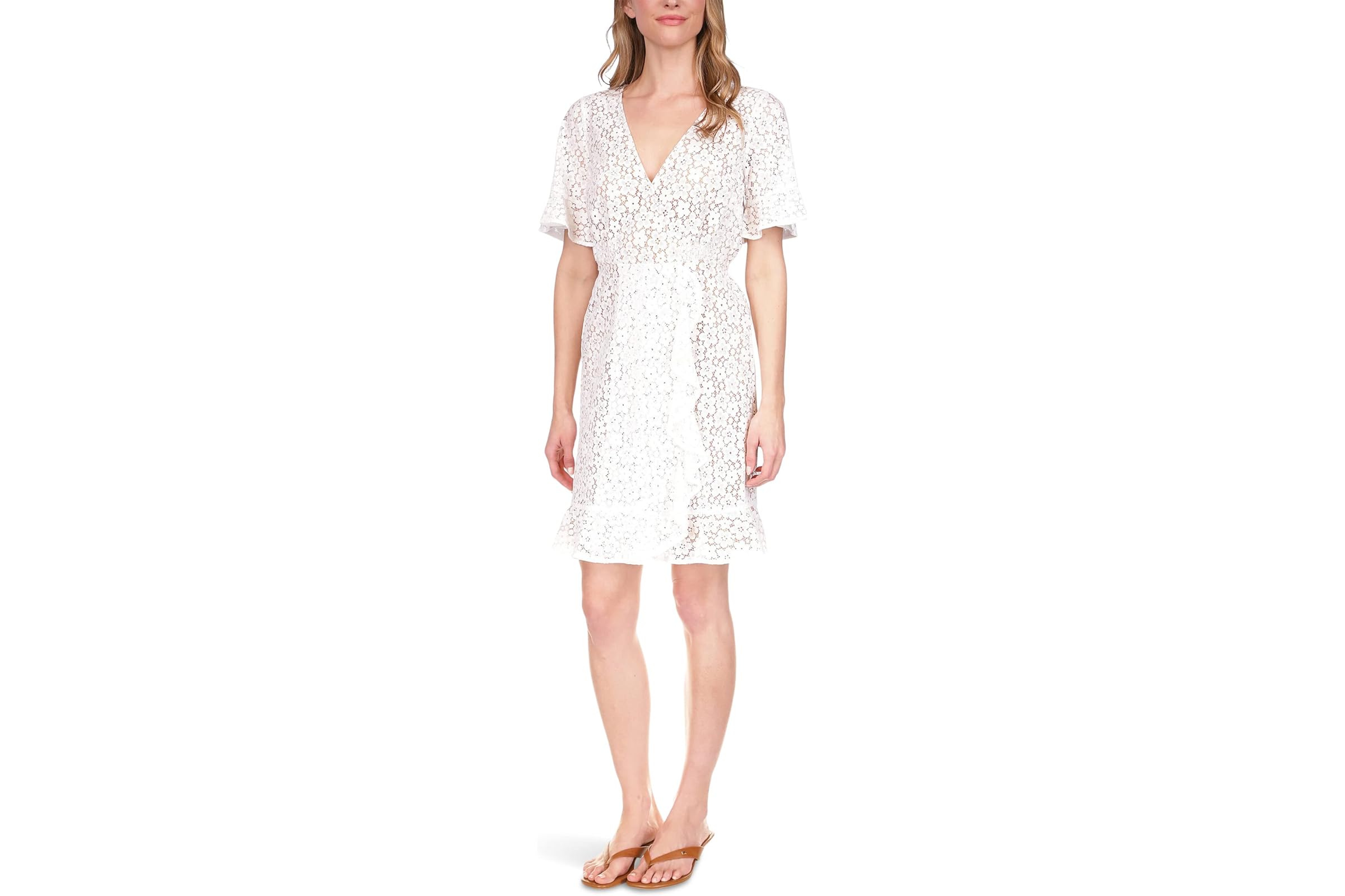 MICHAEL Michael Kors Petite Lace Faux Wrap Mini Dress 28290₽