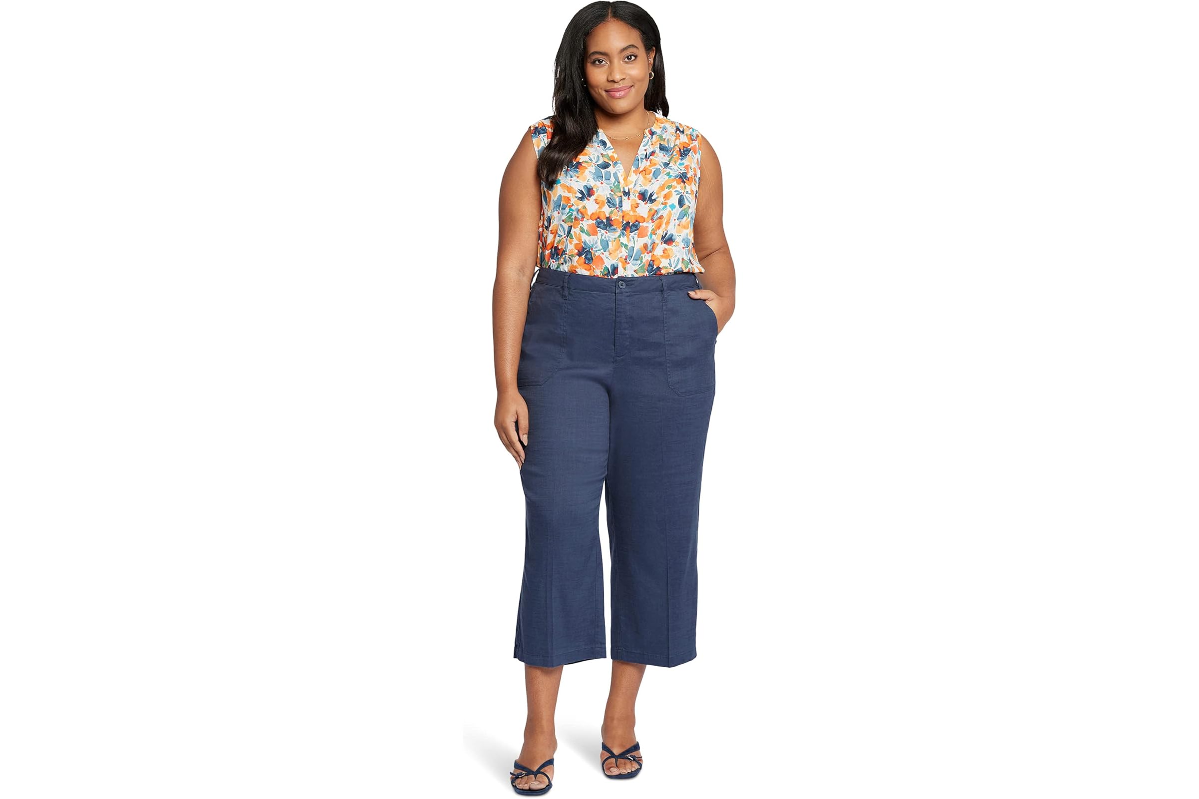 NYDJ Plus Size Wide Leg Cropped Cargo 11190₽