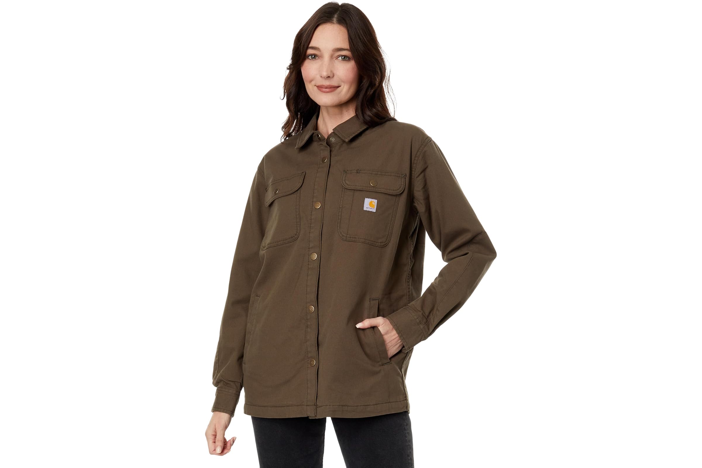 Carhartt Rugged Flex Loose Fit Canvas Fleece-Lined Shirt Jacket 9390₽