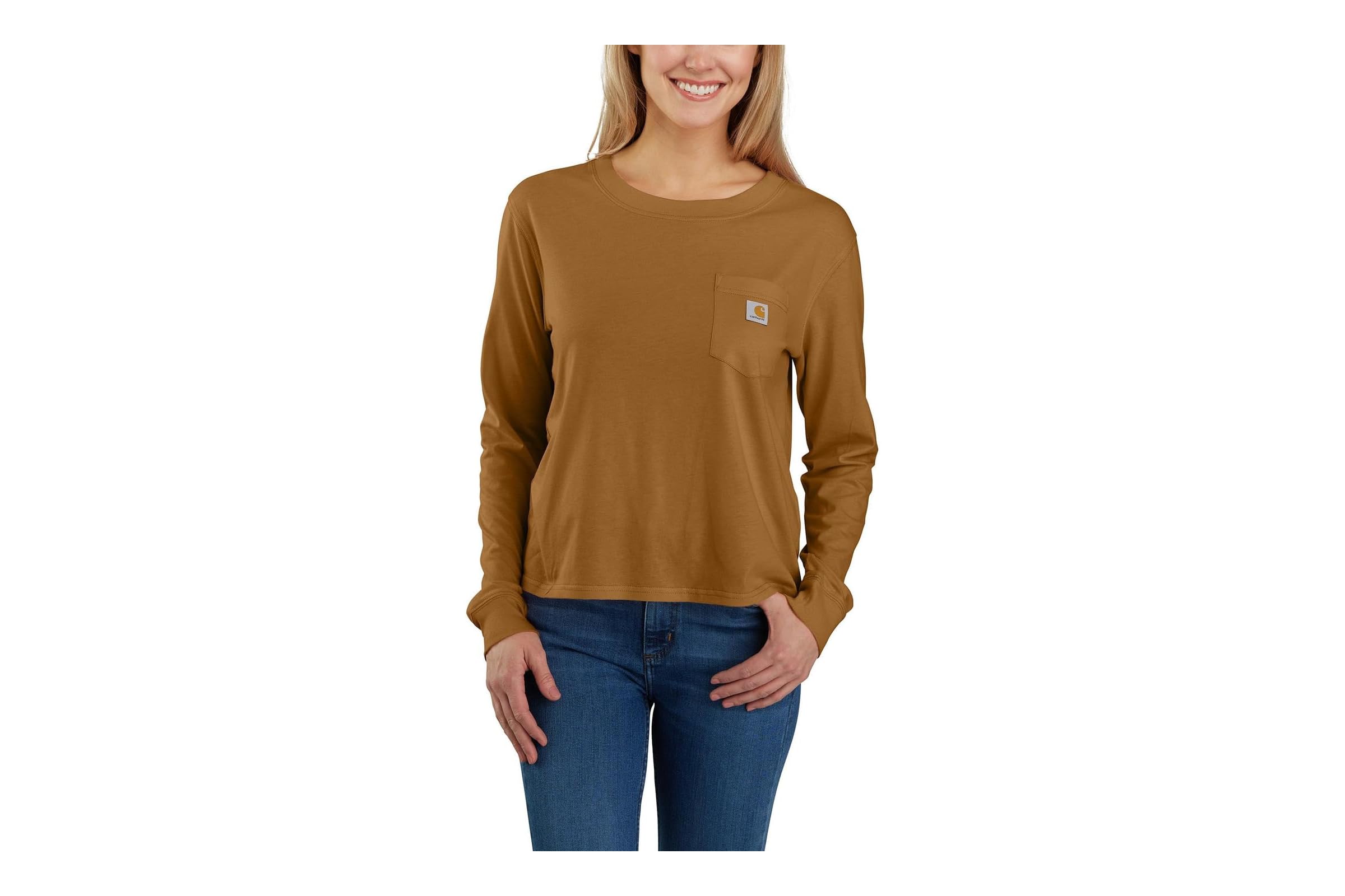 Carhartt Loose Fit Lightweight Long Sleeve Crew Neck Pocket T-Shirt 5090₽