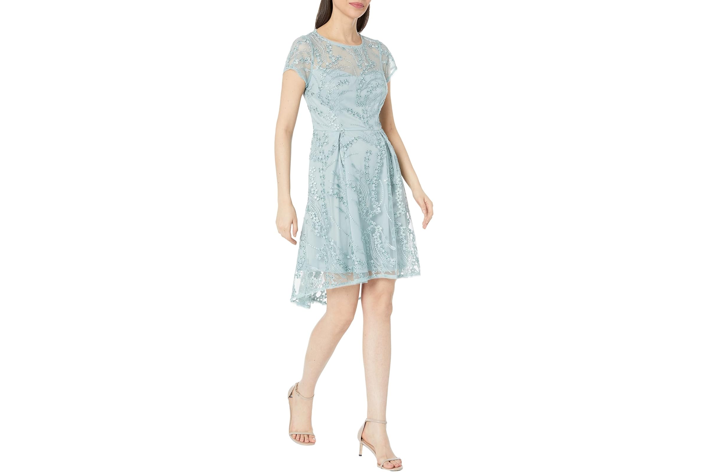 Adrianna Papell Sequin Embroidered Cocktail Dress