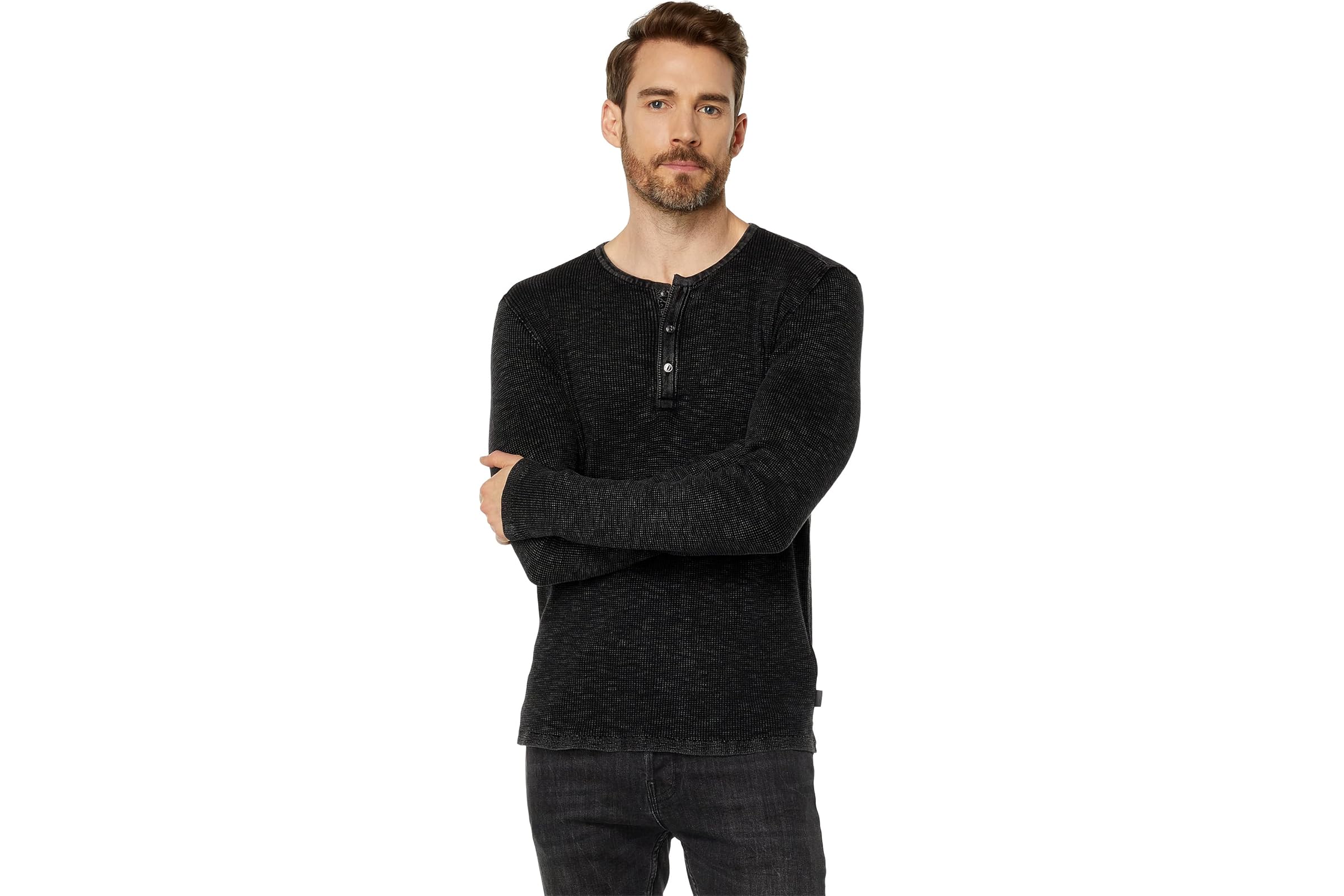 John Varvatos Memphis Waffle Henley in Fadeaway Wash Y1891X88 23690₽
