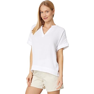 L.L.Bean Cloud Gauze Shirt Short Sleeve white
