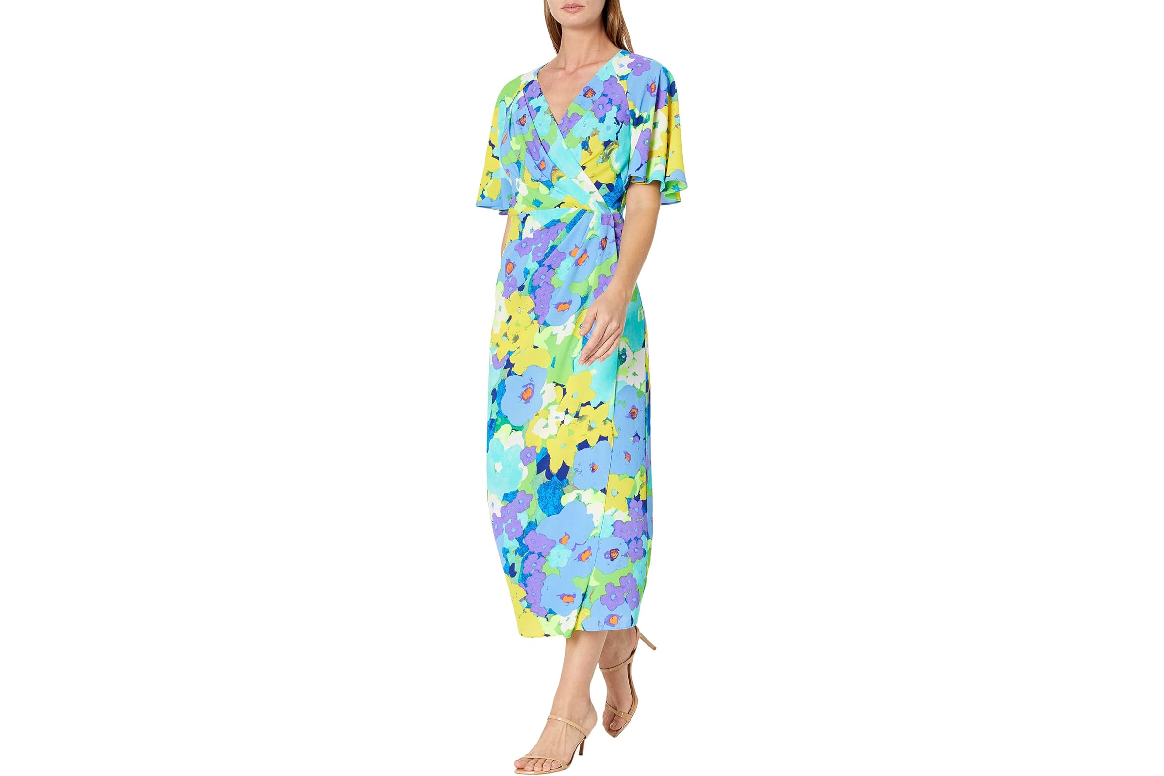 Maggy London Faux Wrap Midi Dress