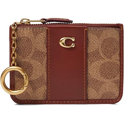Кошелек COACH Color-Block Coated Canvas Signature Mini ID Skinny