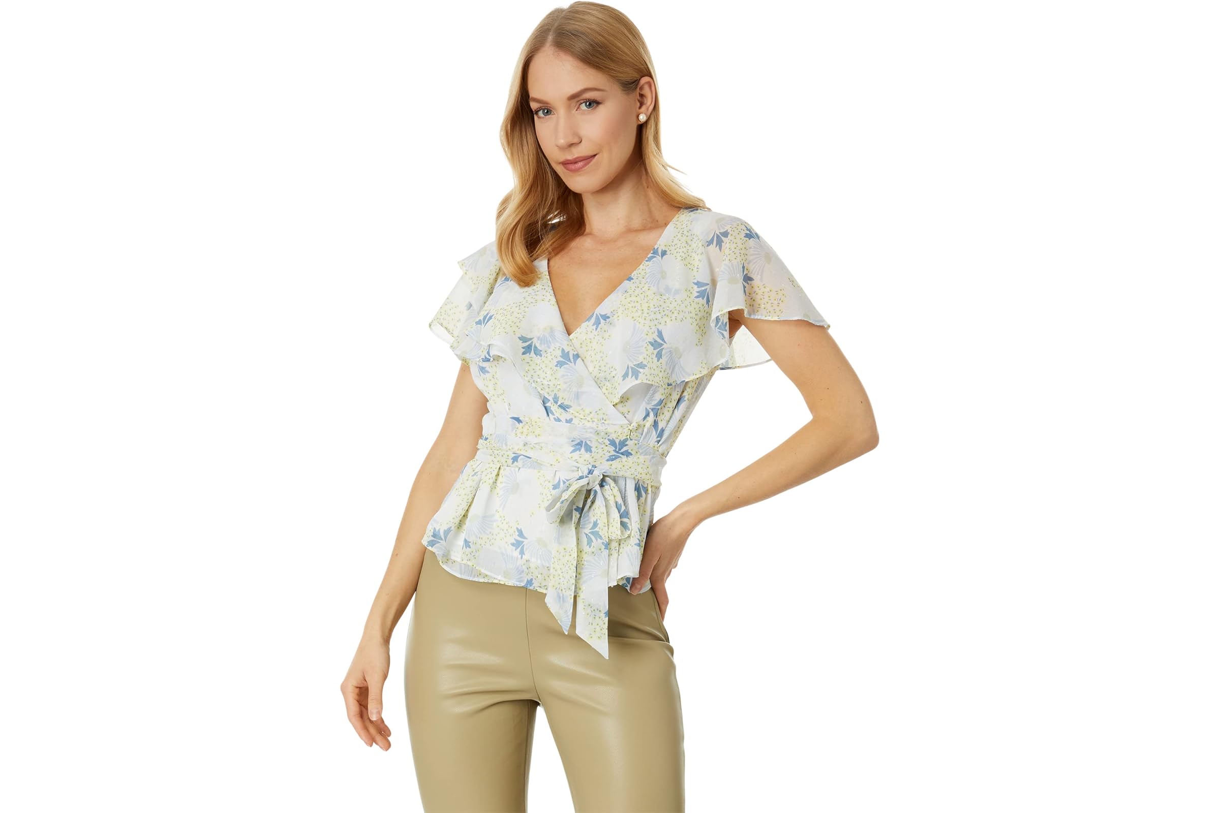 Ted Baker Gemmiaa Wrap Top with Ruffle Sleeves 22490₽