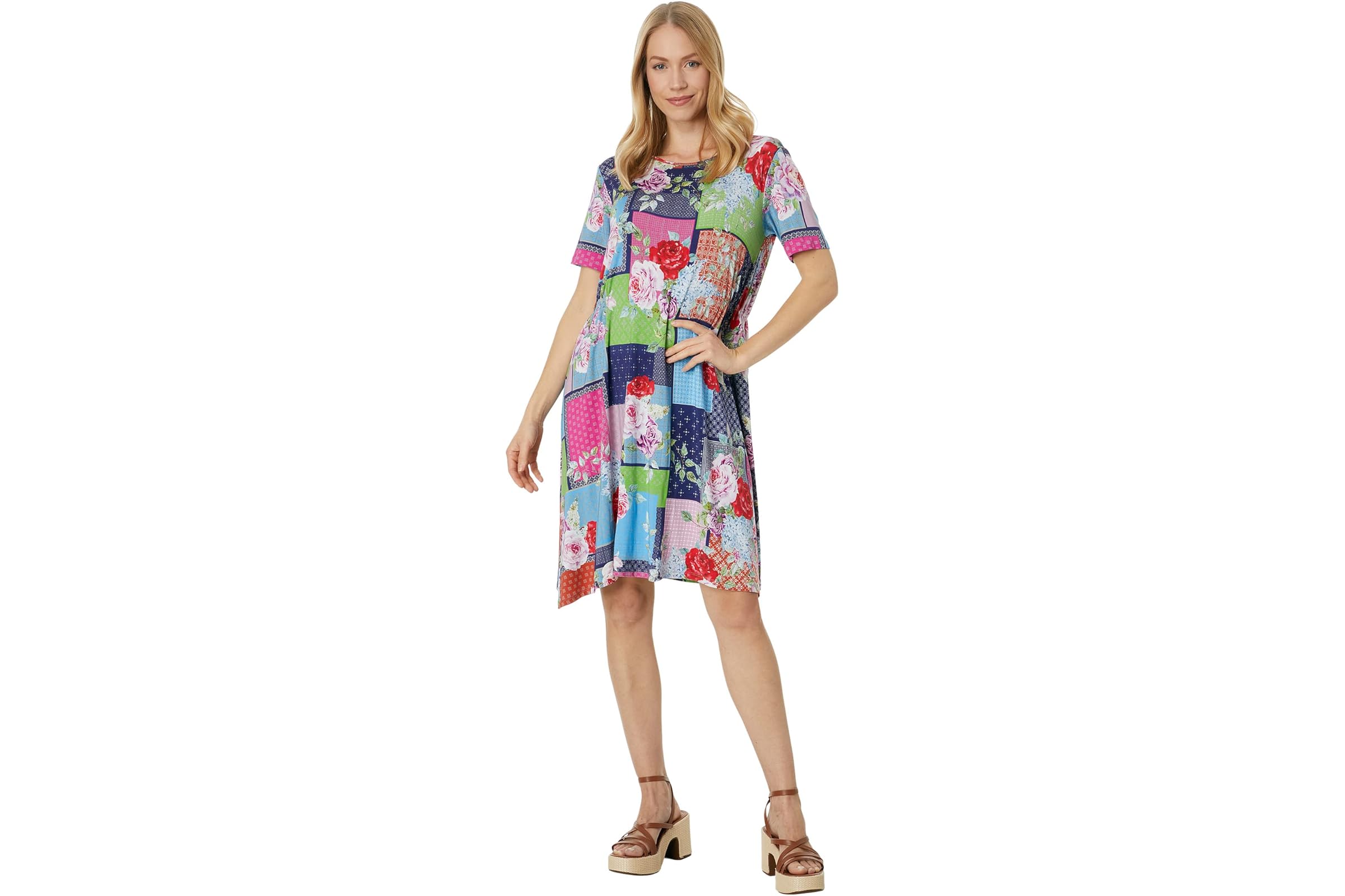 Johnny Was Rose Patch Handkerchief Hem Dress