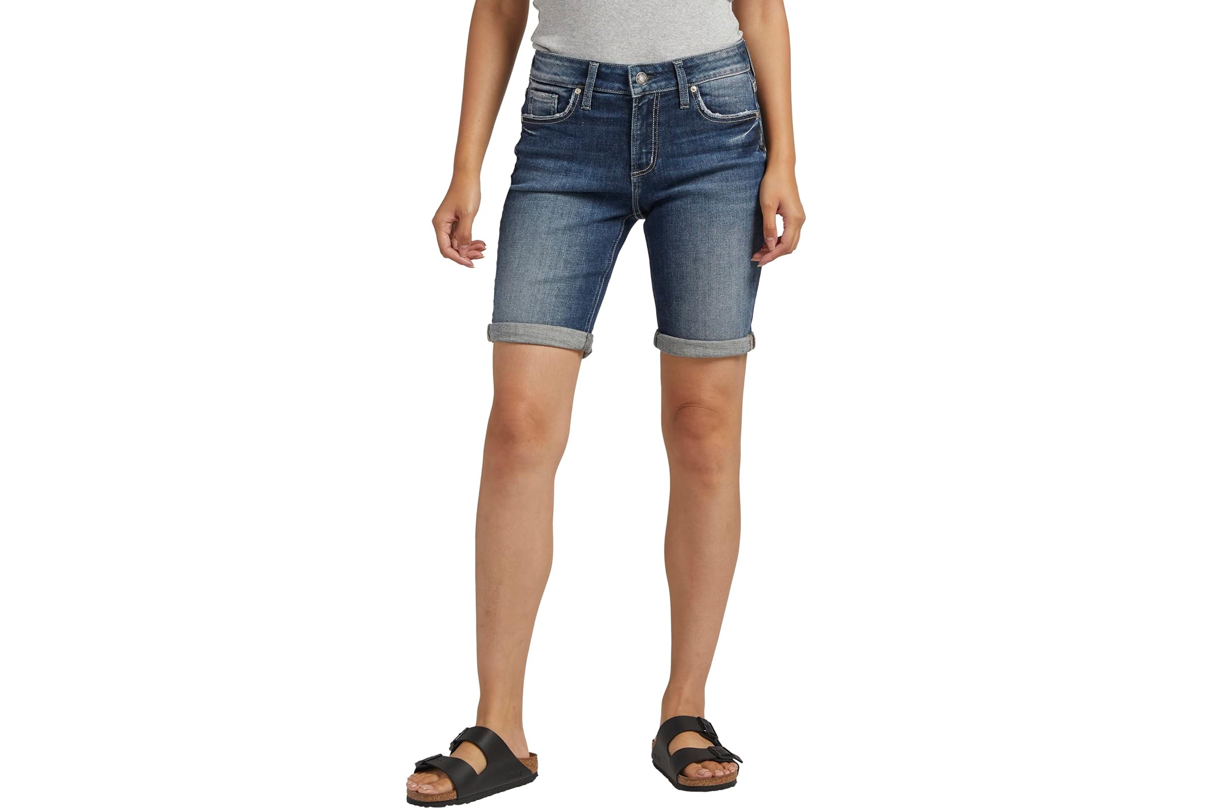 Silver Jeans Co. Elyse Mid-Rise Bermuda Shorts L53015EAE397