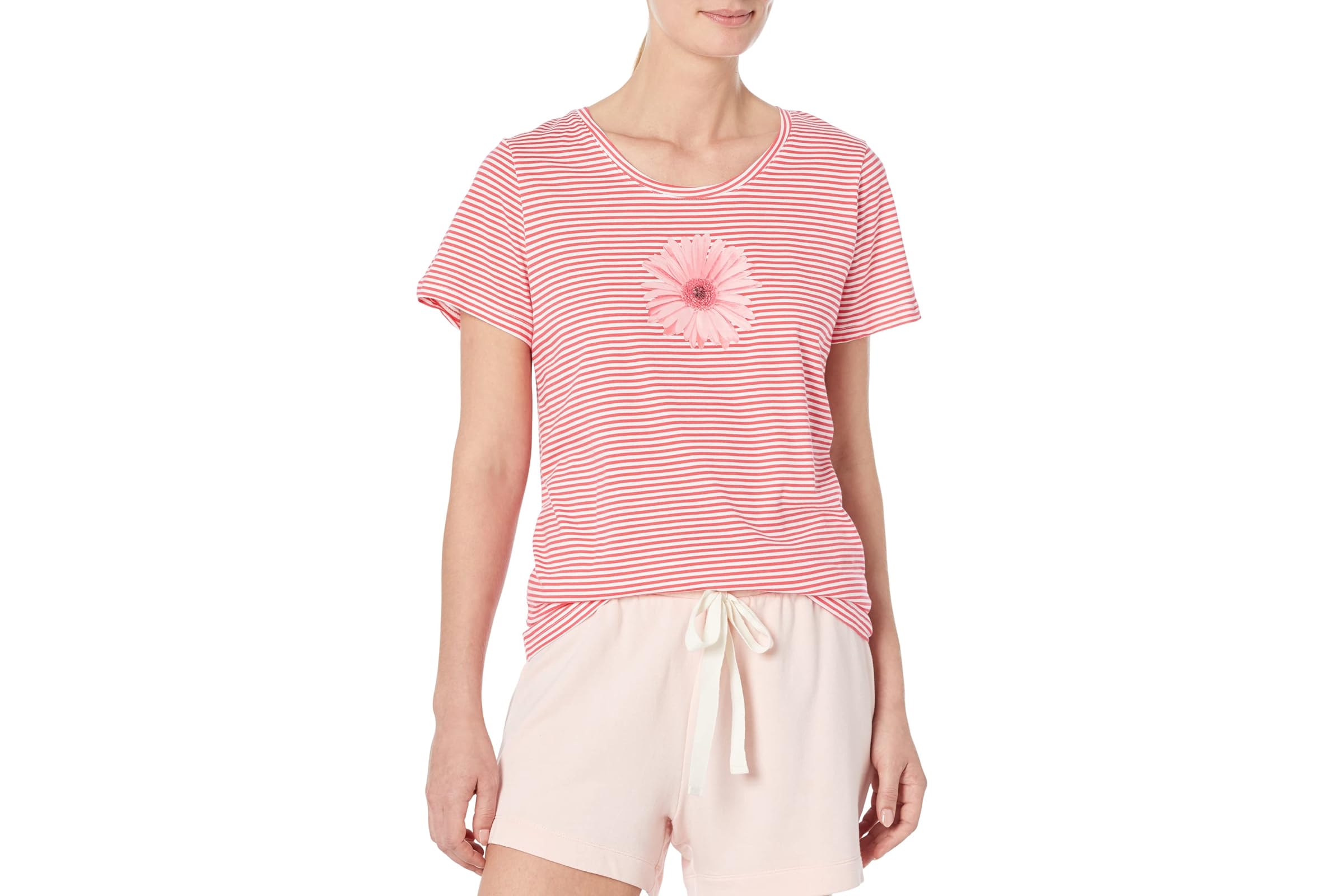 HUE Stripe Short Sleeve Scoop Neck PJ Tee