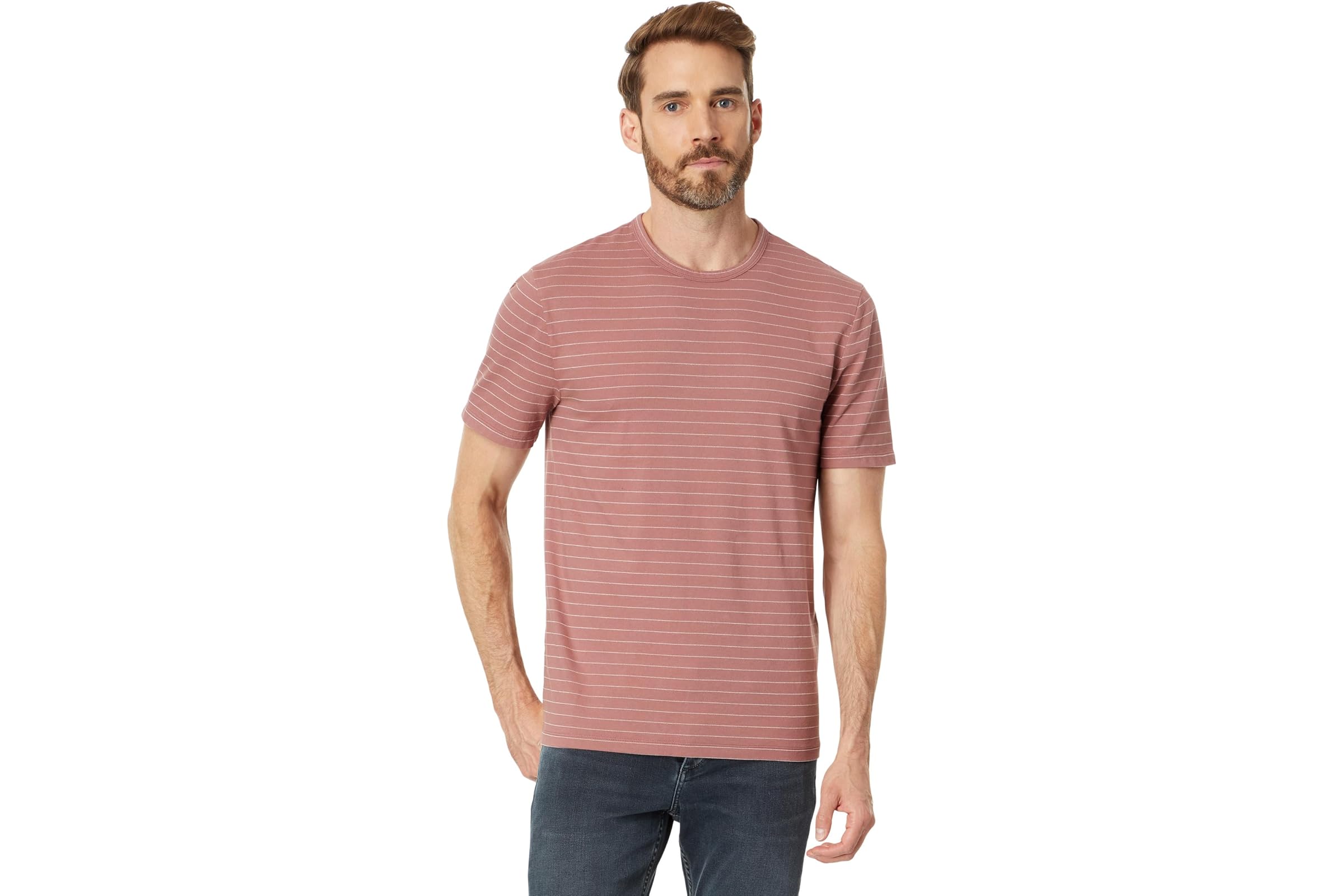 Vince Garment Dye Fleck Stripe Short Sleeve Crew 19790₽