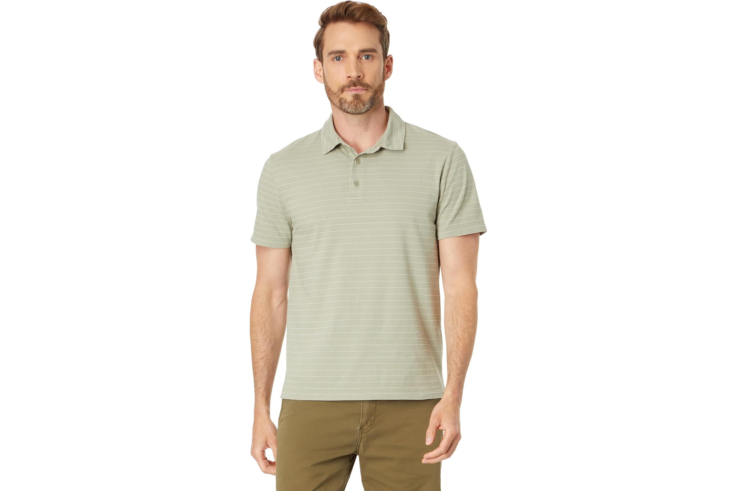 Vince Garment Dye Fleck Stripe Short Sleeve Polo 13390₽