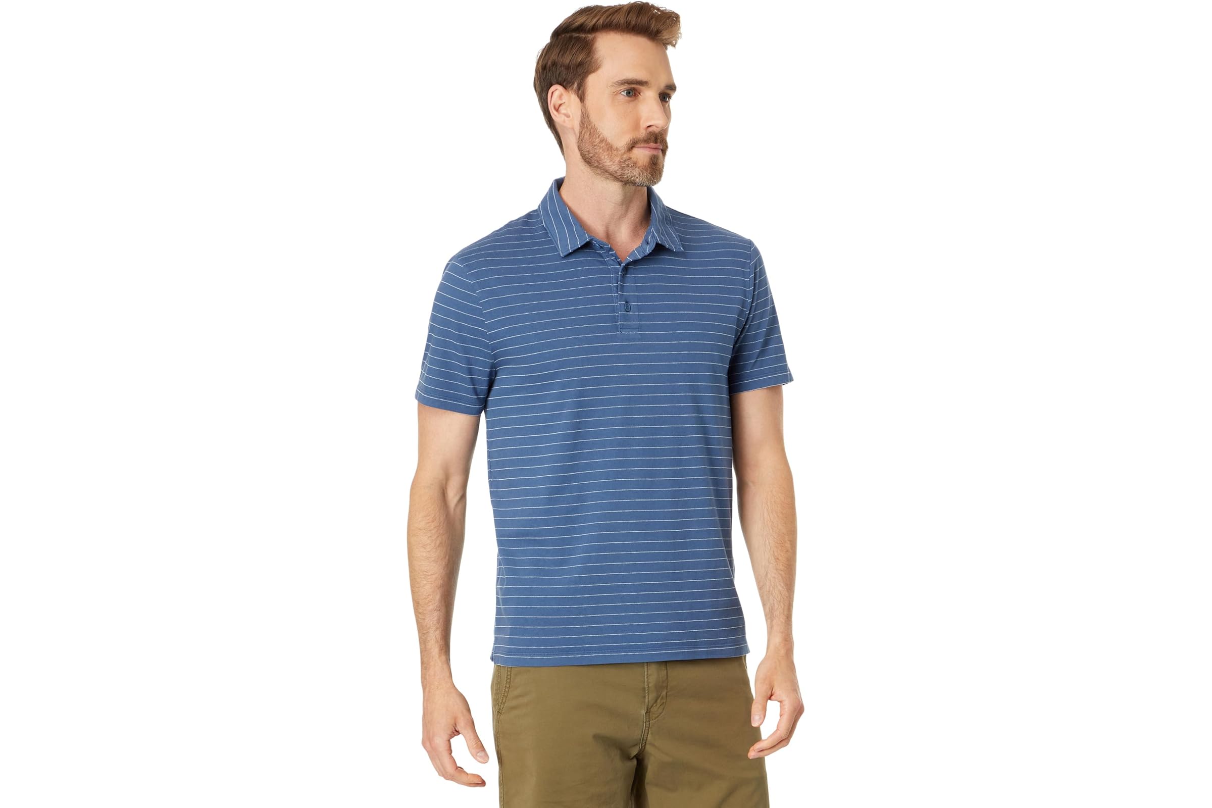 Мужская рубашка Vince Garment Dye Fleck Stripe Short Sleeve Polo 27090₽