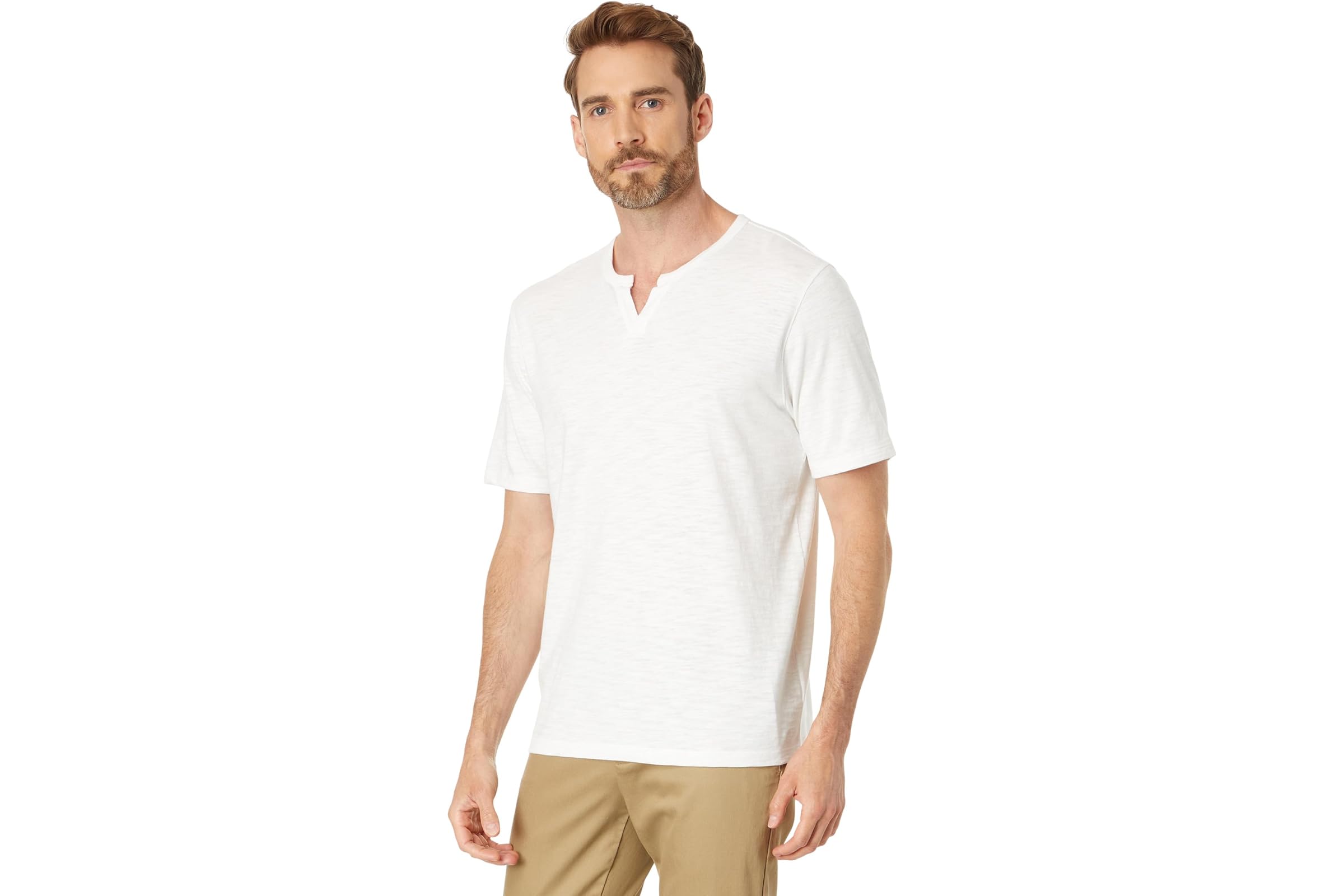 Мужская рубашка Vince Slub Split-Neck Short Sleeve 16090₽