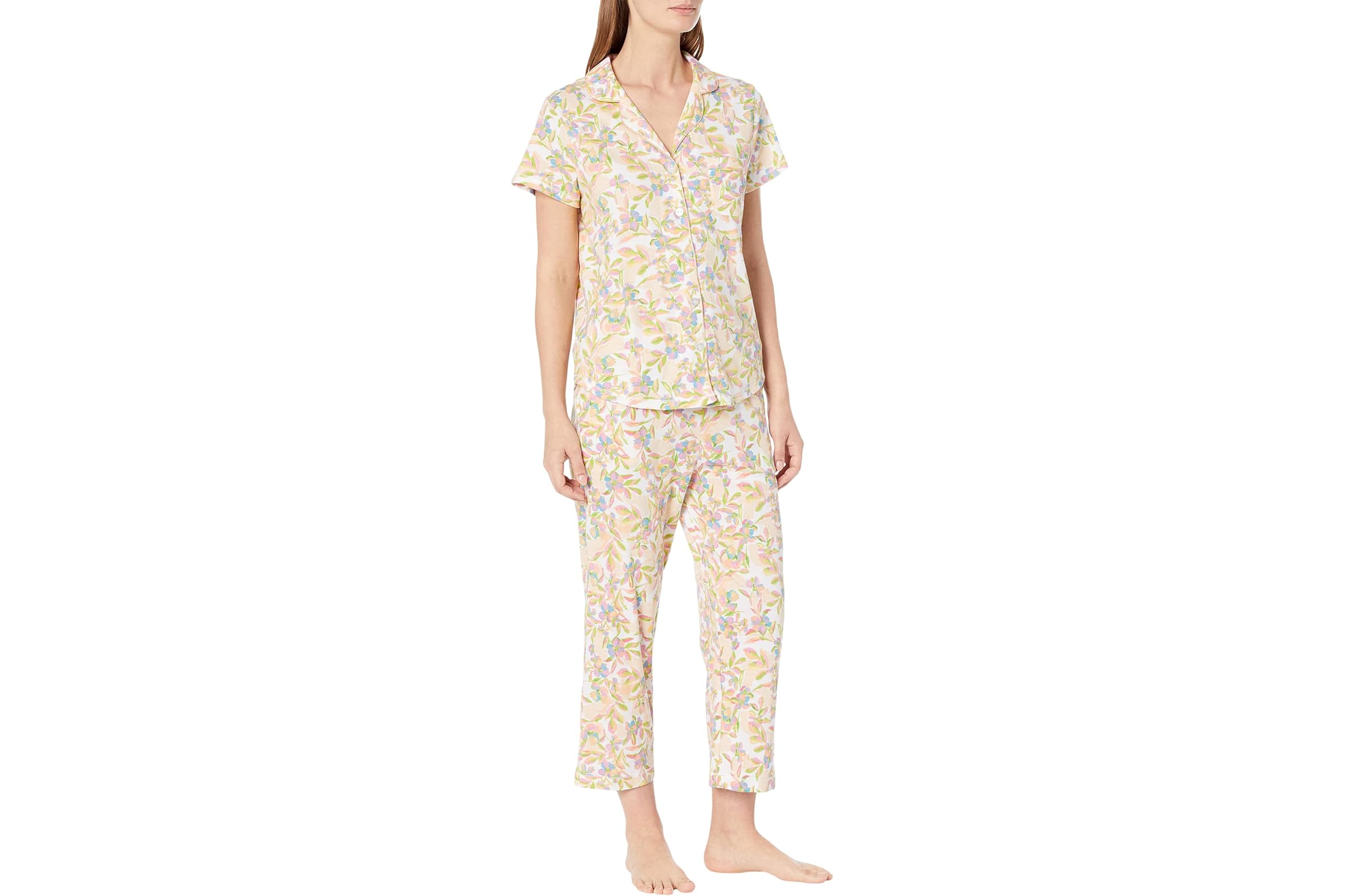 Karen Neuburger Wild Dreamer Short Sleeve Girlfriend Capris PJ