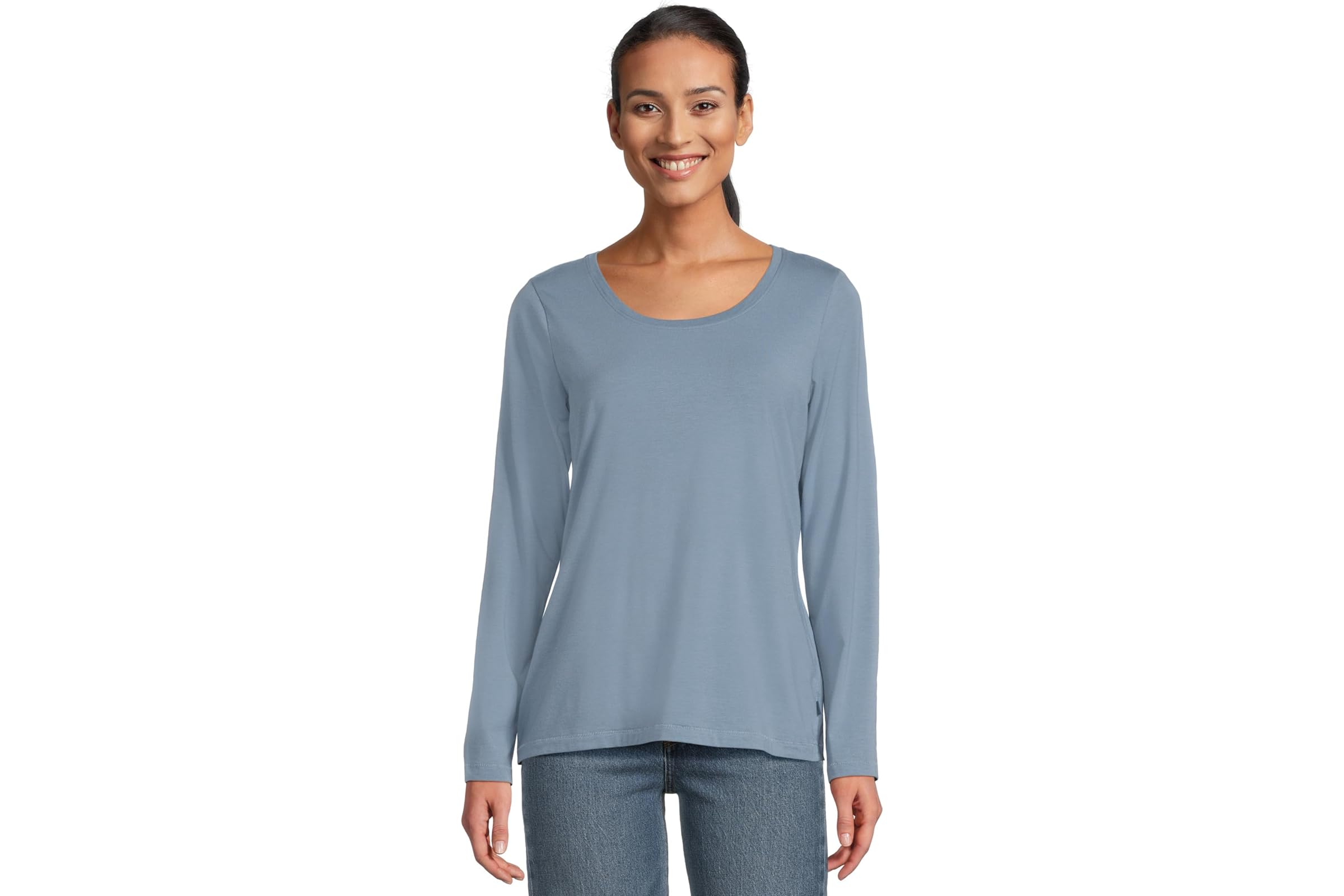 LLBean Soft Stretch Supima Tee Scoop Neck Long Sleeve 8990₽