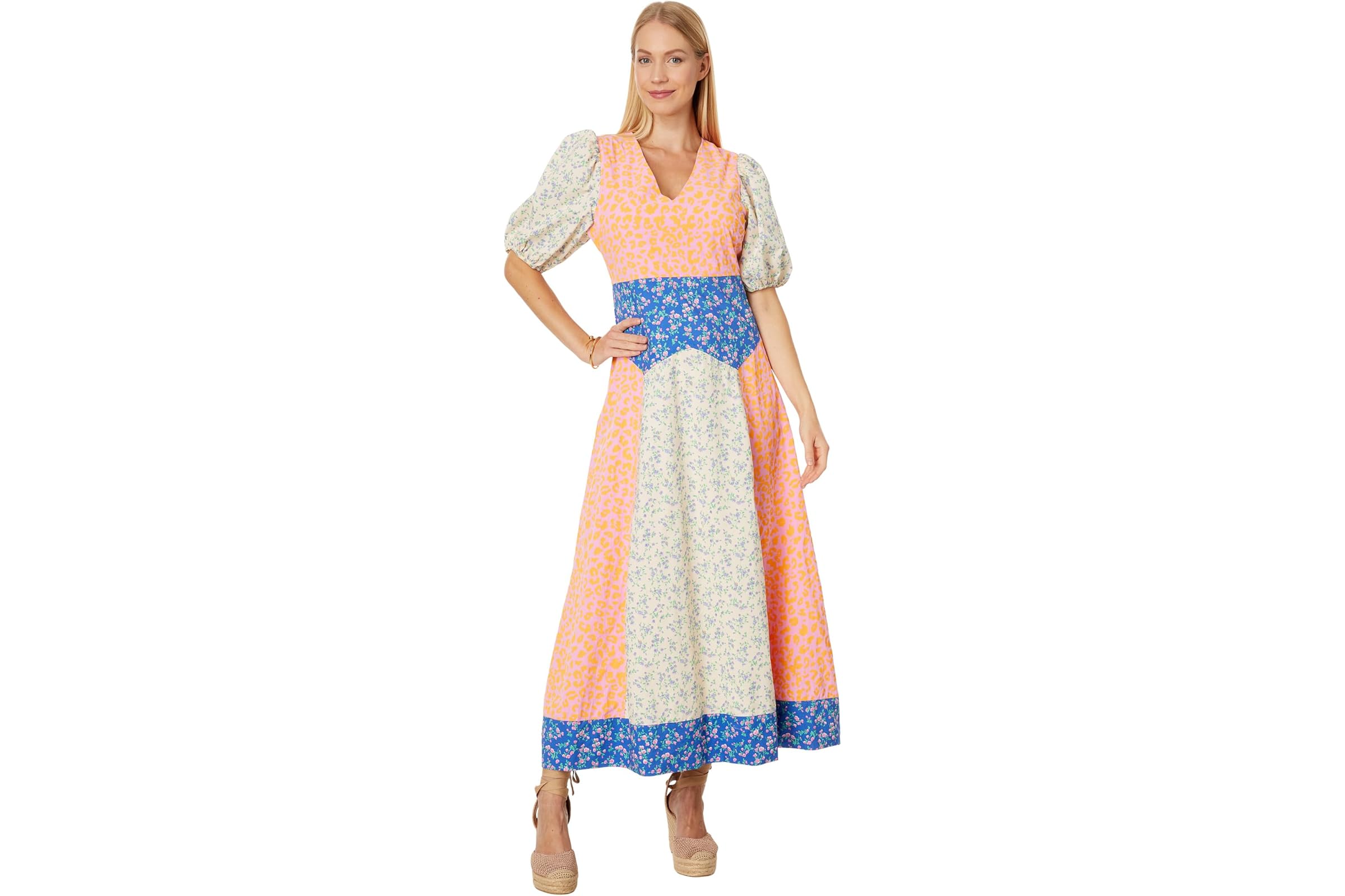 English Factory Mixed Print Maxi Dress