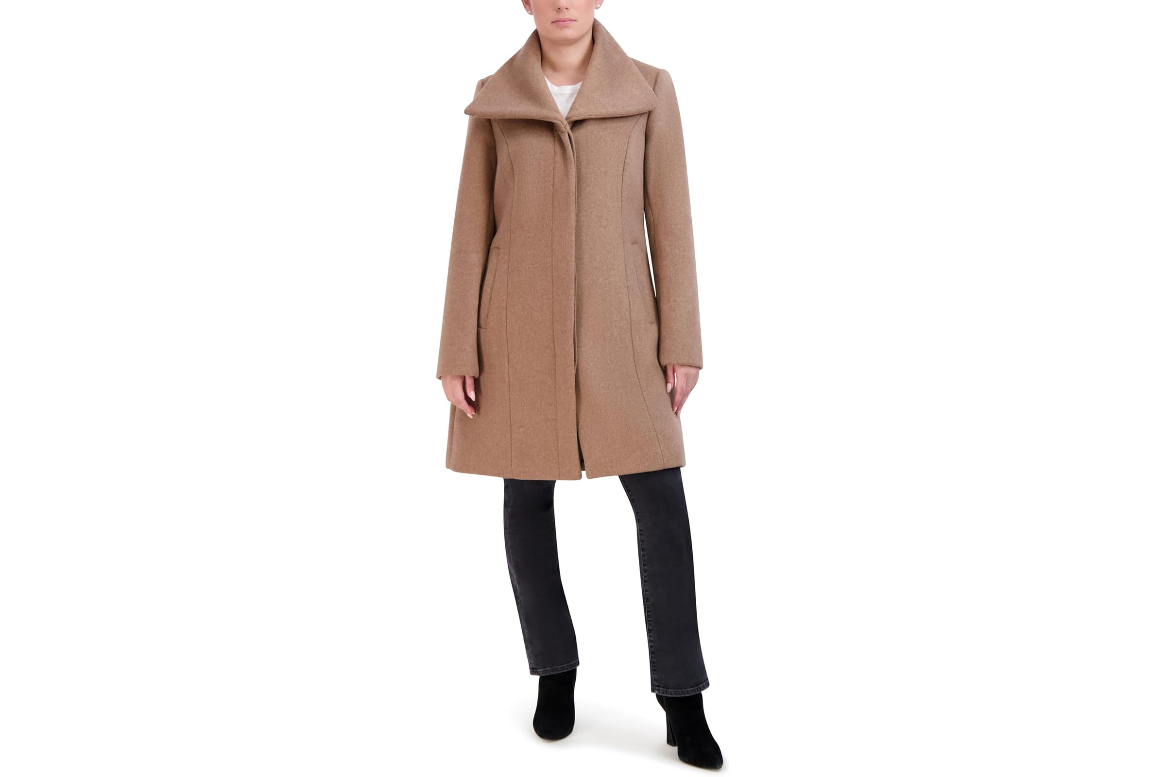 Cole Haan Double Face Wool Button-Up Coat with Convertible Collar 68790₽