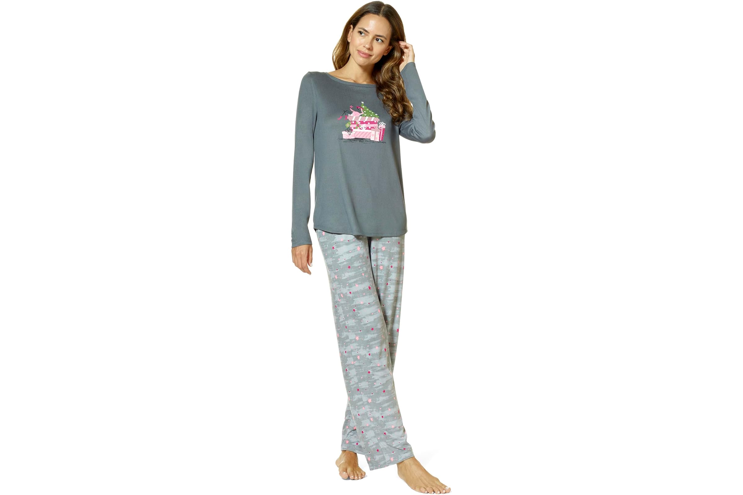 HUE Festive Flamingo PJ Set