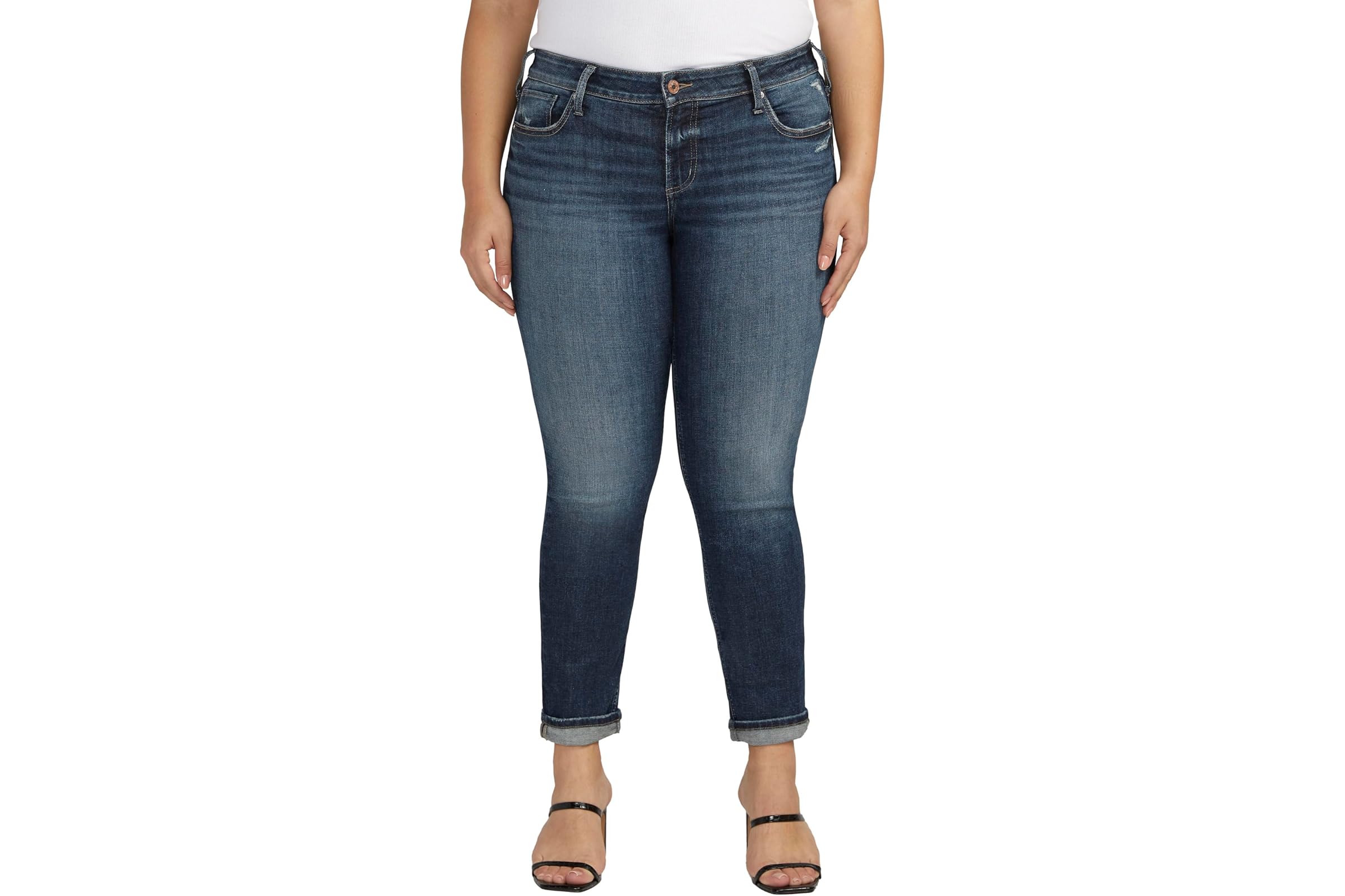 Silver Jeans Co. Plus Size Girlfriend Mid-Rise Slim Leg Jeans W27129EAE480