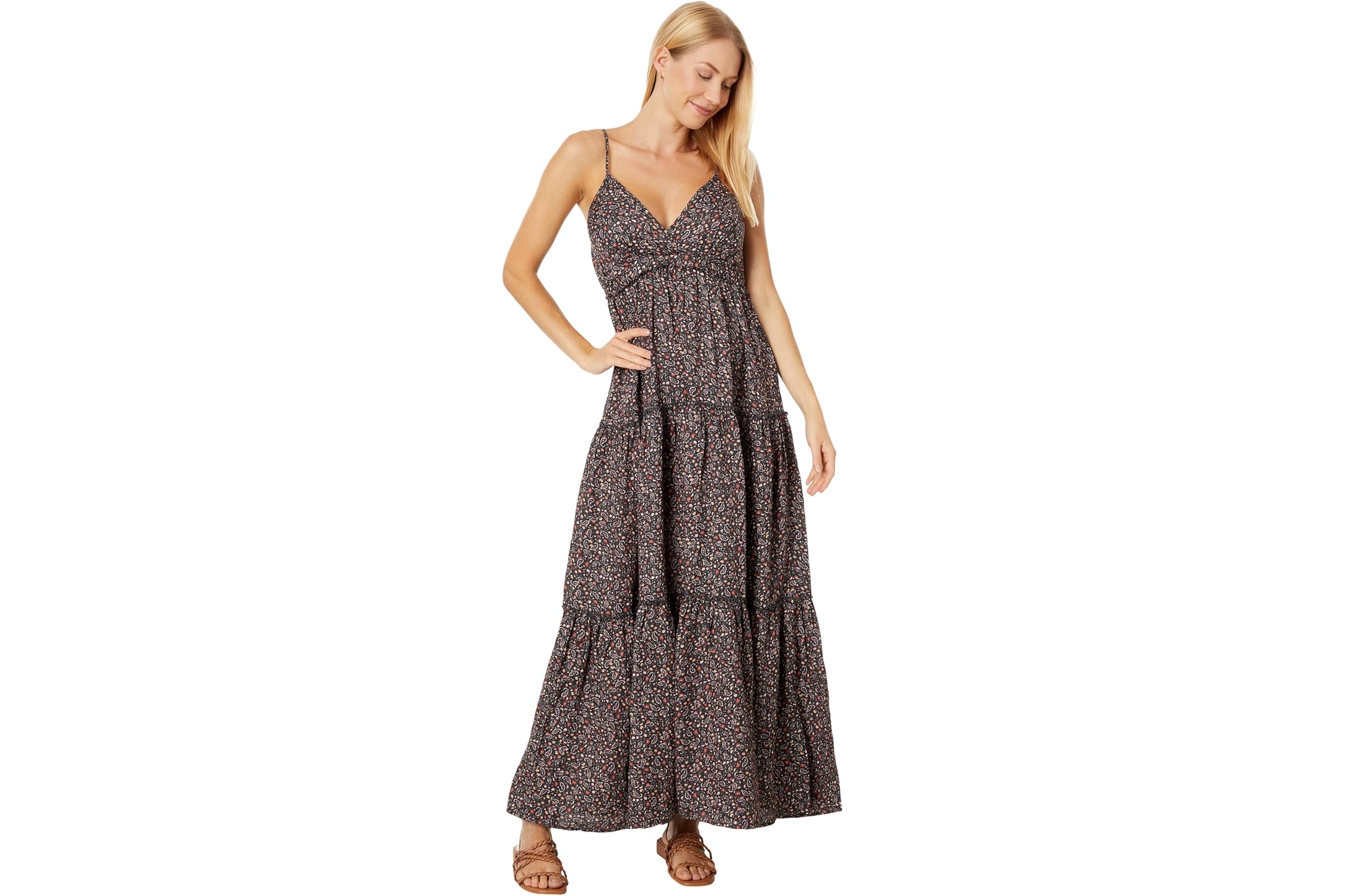 Lucky Brand Paisley Tiered Maxi Dress 13990₽