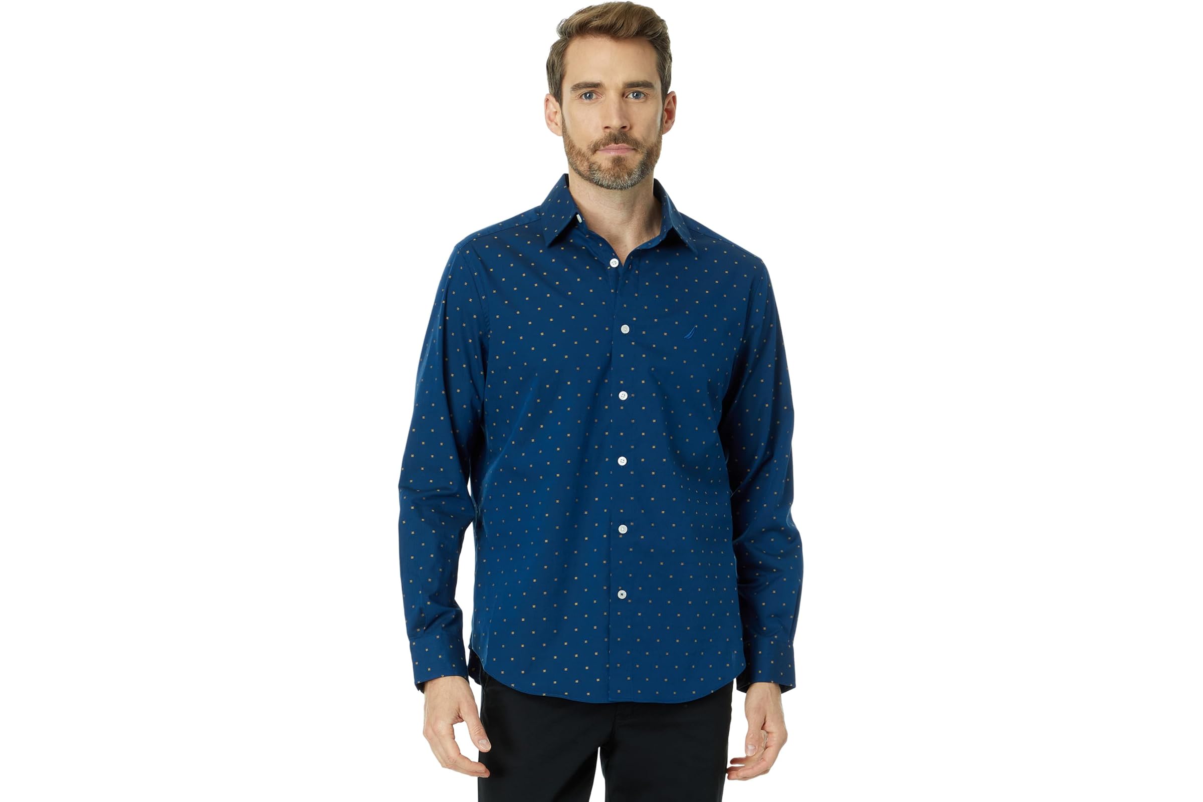 Nautica Wrinkle-Resistant Printed Wear To Work Shirt