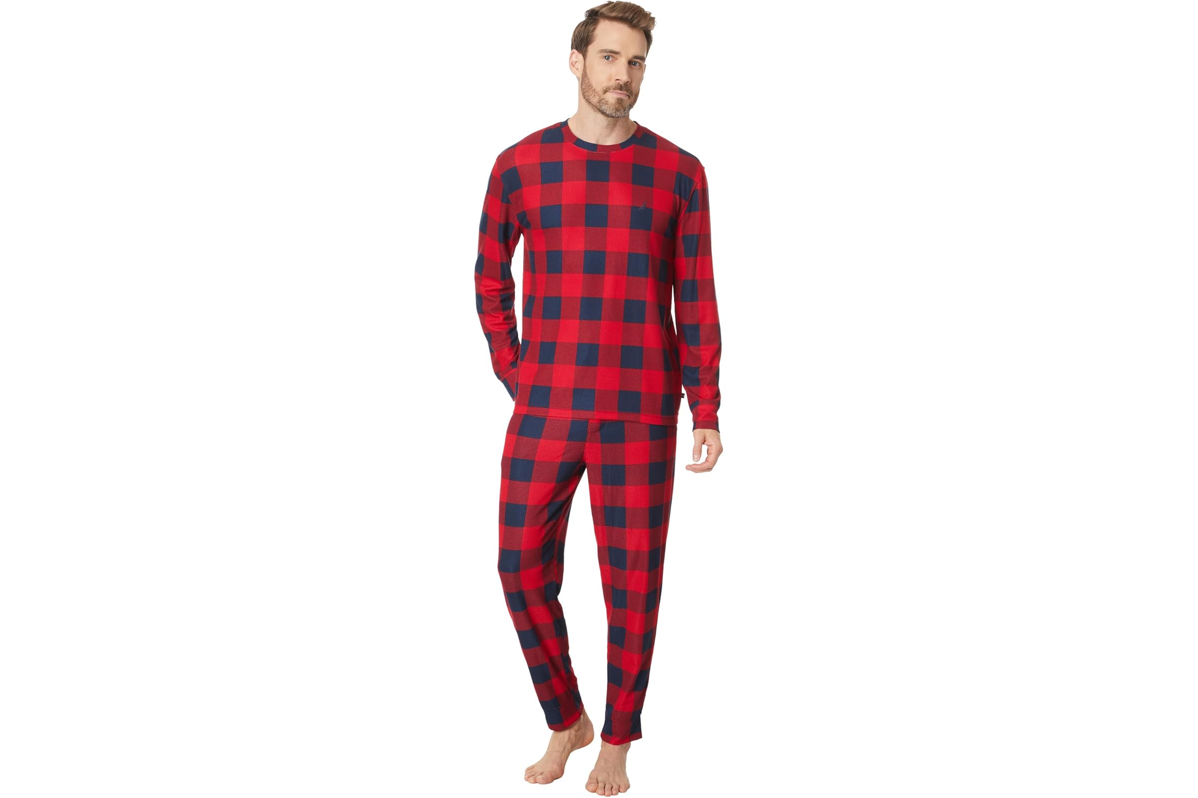 Nautica Waffle Buffalo Plaid Pajama Pants Set 10590₽