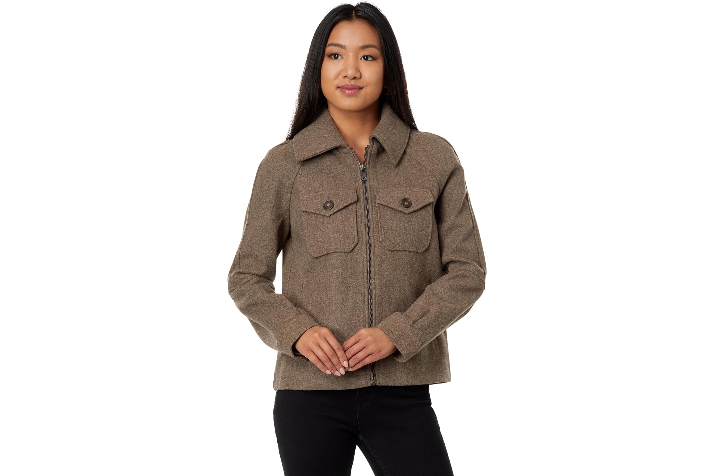 Avec Les Filles Relaxed Zip Front Jacket