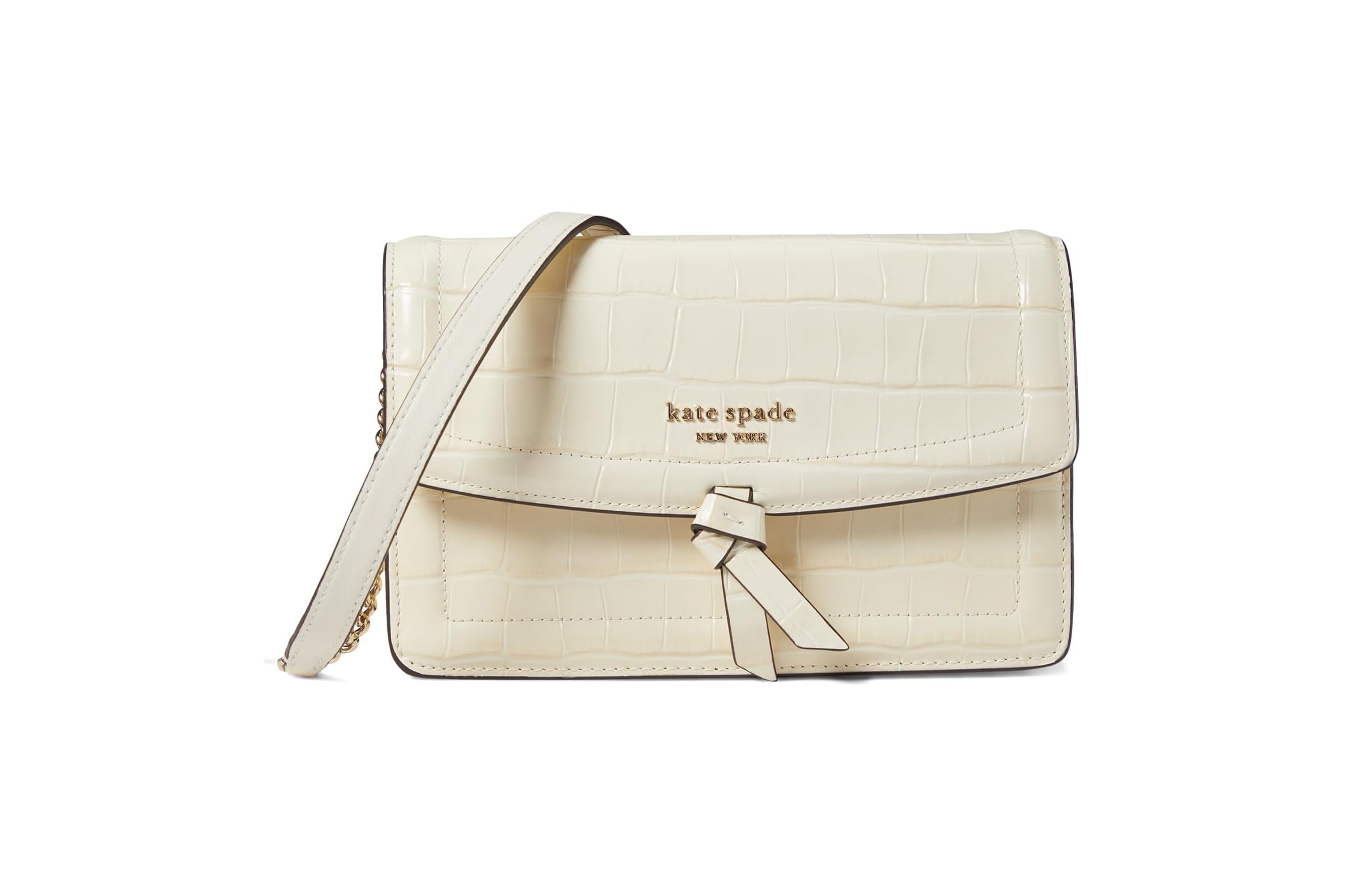Kate Spade New York Knott Croc Embossed Leather Flap Crossbody 34890₽
