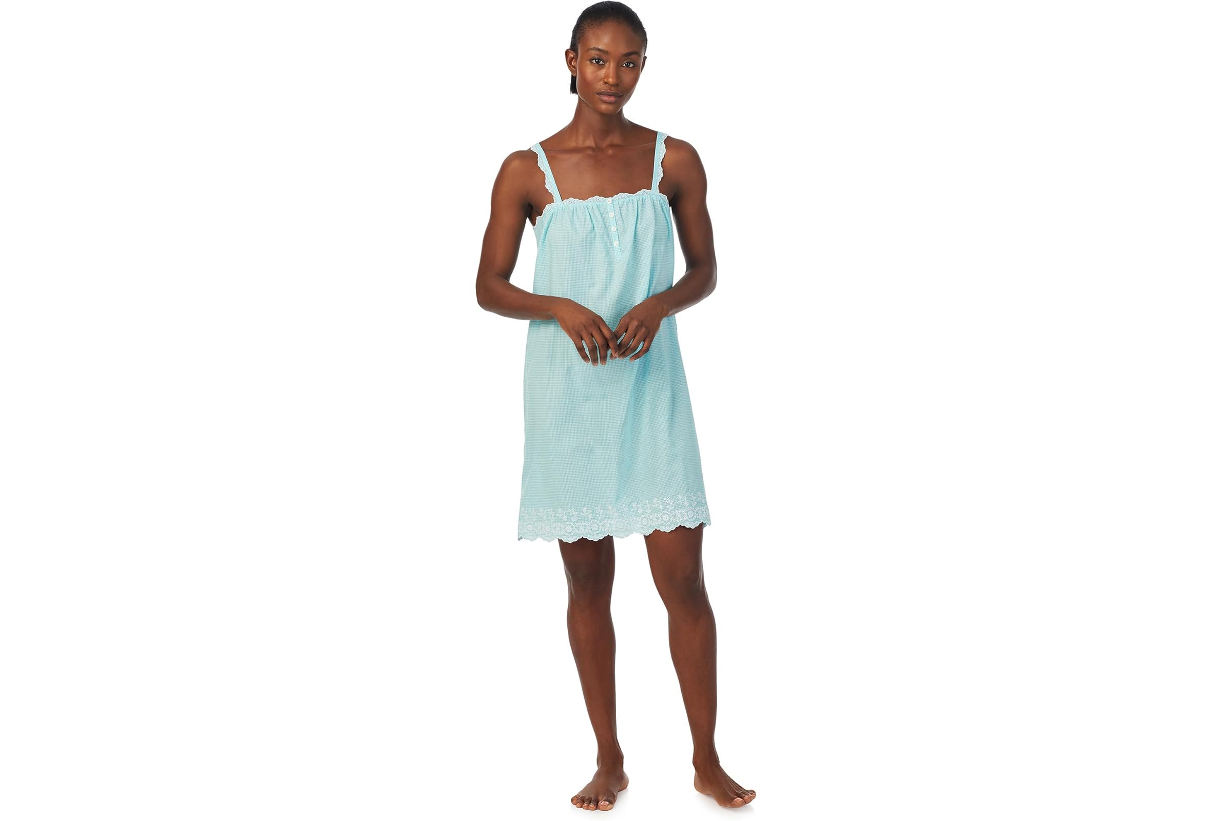 LAUREN Ralph Lauren Strappy Eyelet Trimmed Gown 10890₽