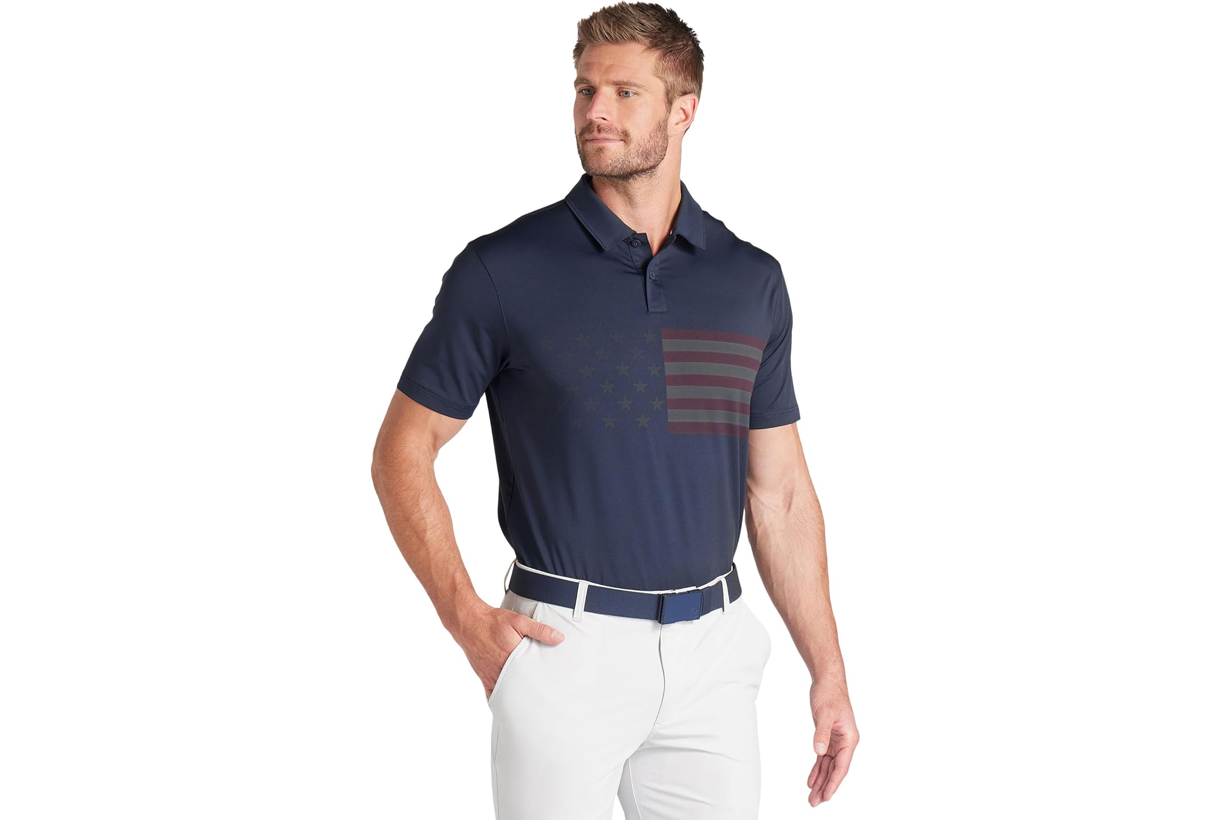 PUMA Golf Volition Flag Stripe Polo