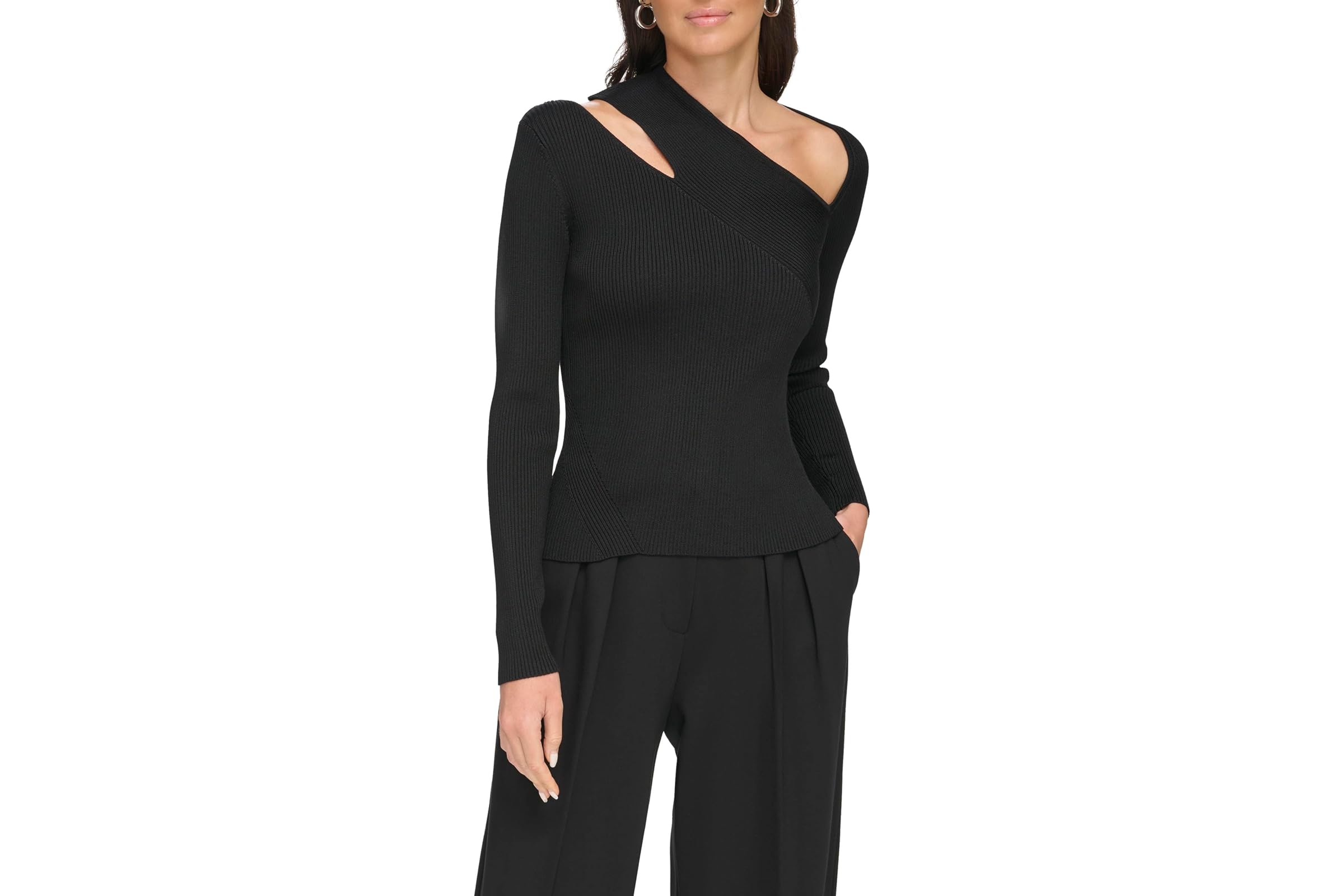 DKNY Long Sleeve Ribbed Cutout Sweater 14190₽