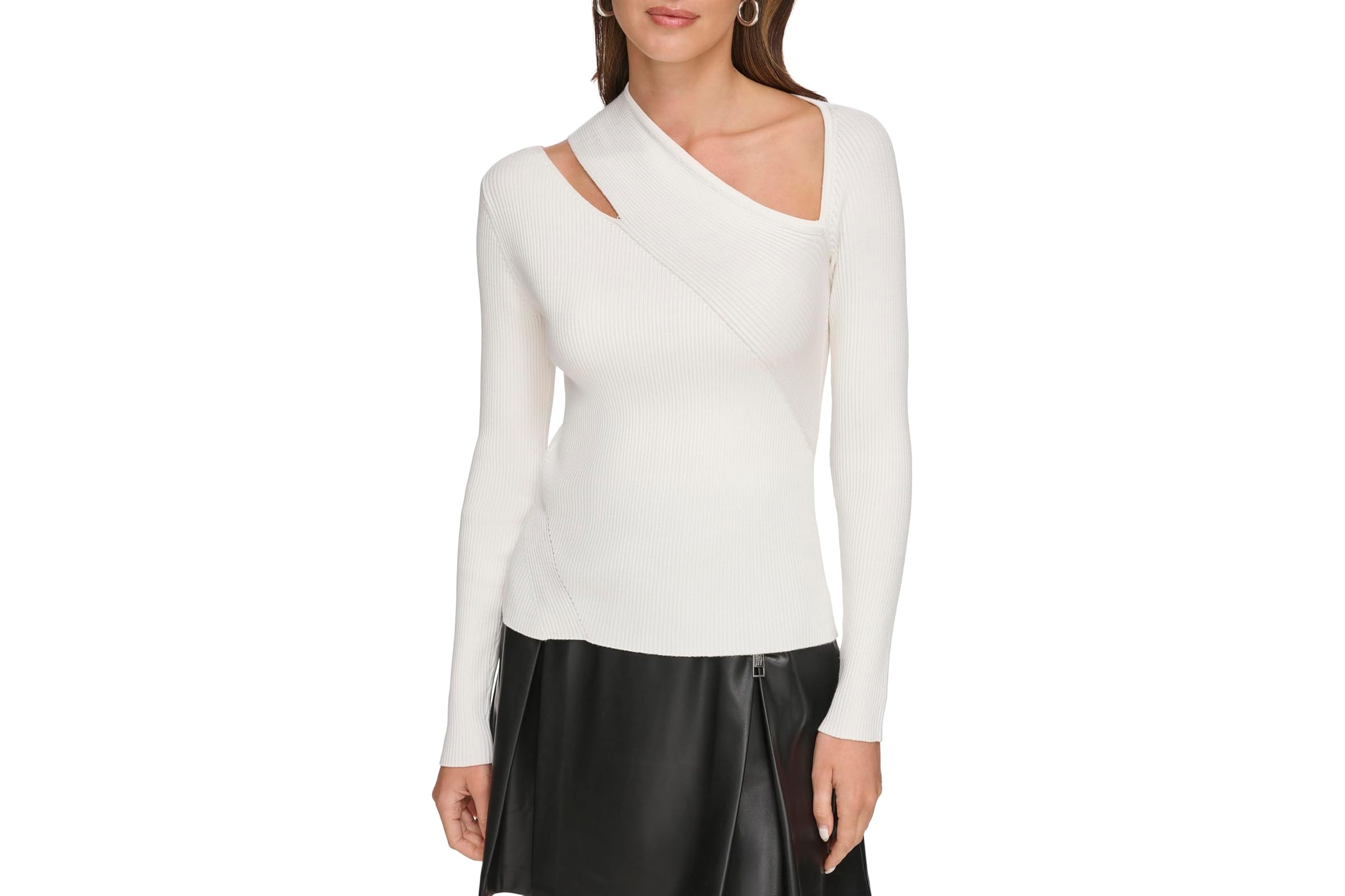 DKNY Long Sleeve Ribbed Cutout Sweater 14390₽