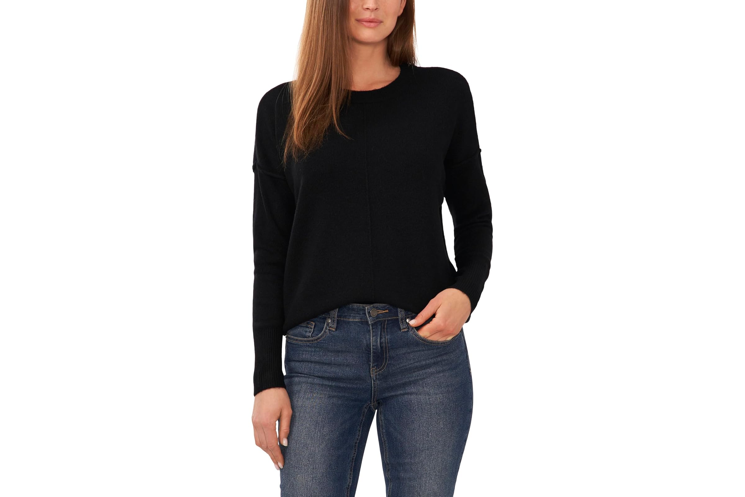 Vince Camuto Long Sleeve Extend Shoulder Center Facing Seam Cozy Sweater 12490₽