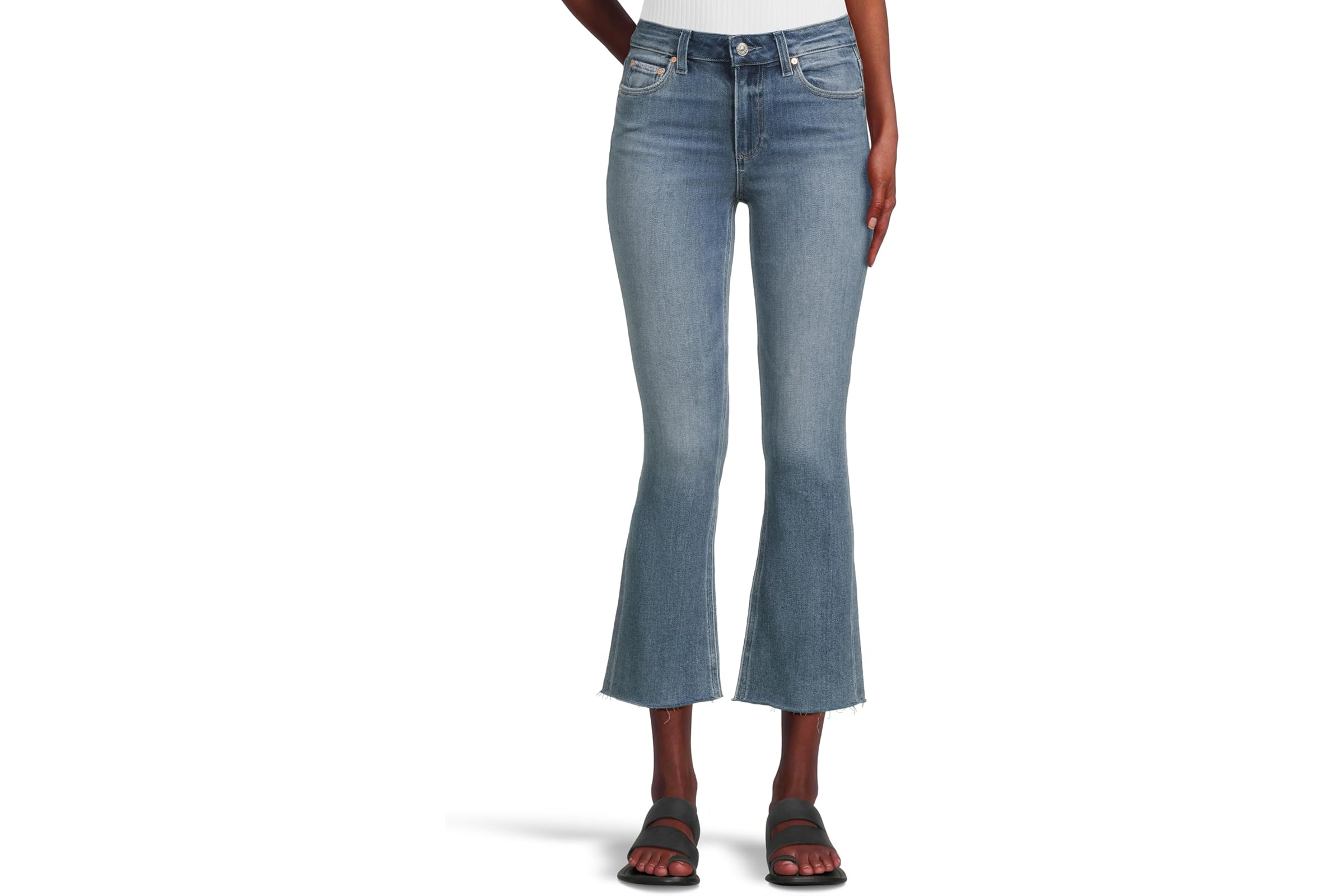 Джинсы Paige Colette Crop Flare Raw Hem