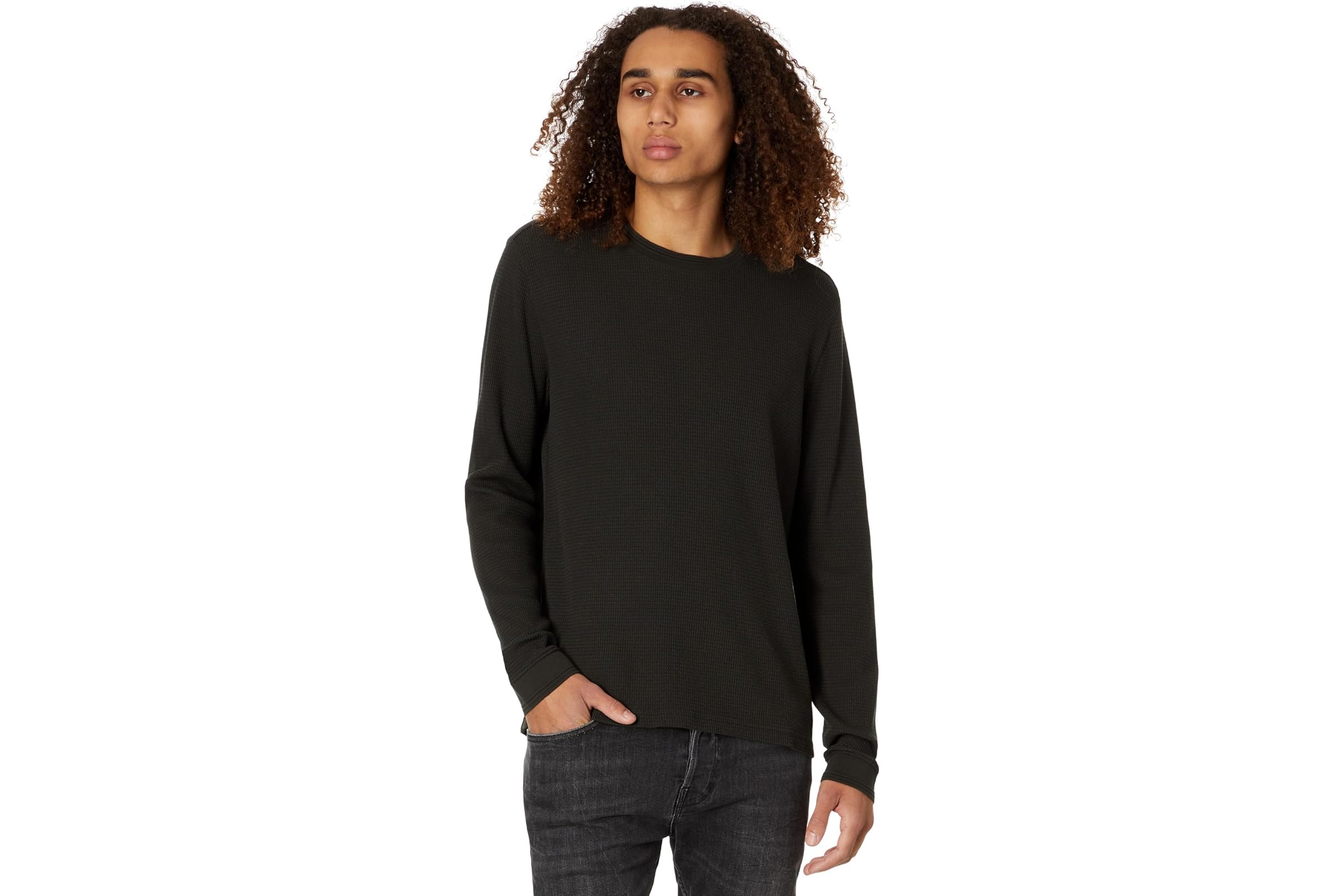 John Varvatos Dante Long Sleeve Waffle Crew w Ottoman Rib K6415Z4 30990₽