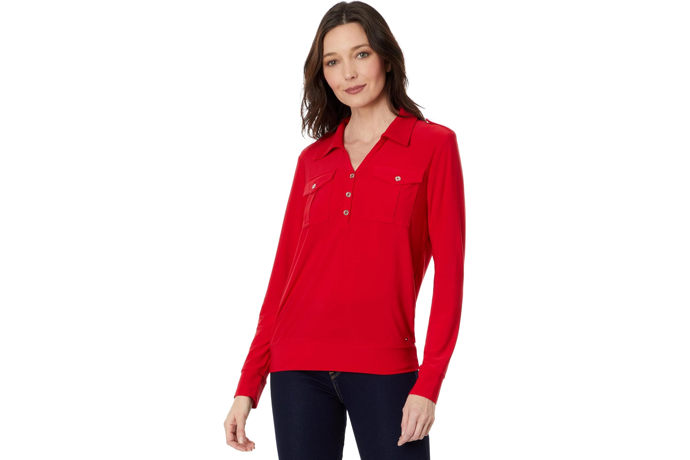 Футболка Tommy Hilfiger в стиле милитари с длинными рукавами 12890₽