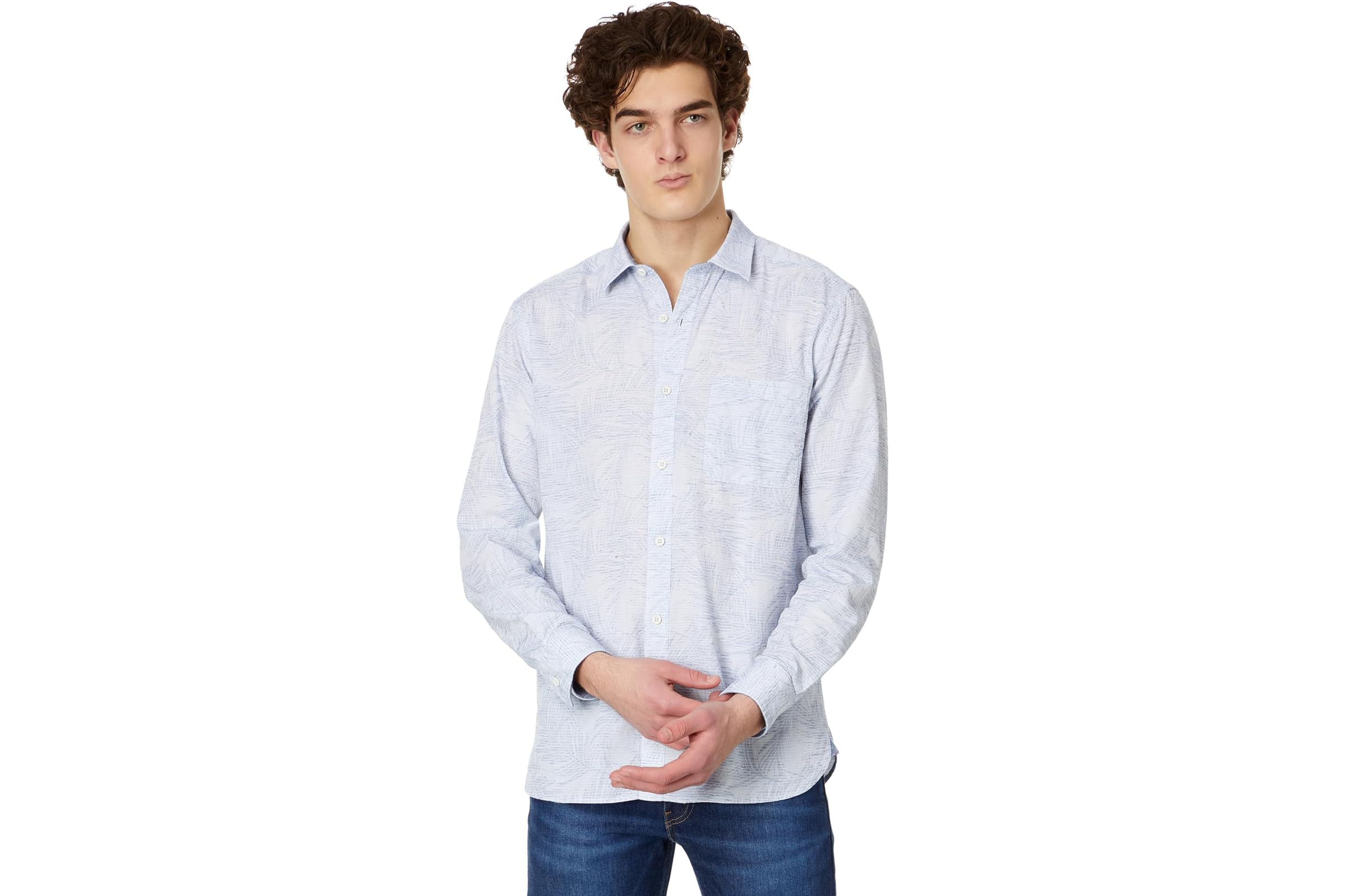 Johnston - Murphy Foliage Striped Linen Shirt 17190₽