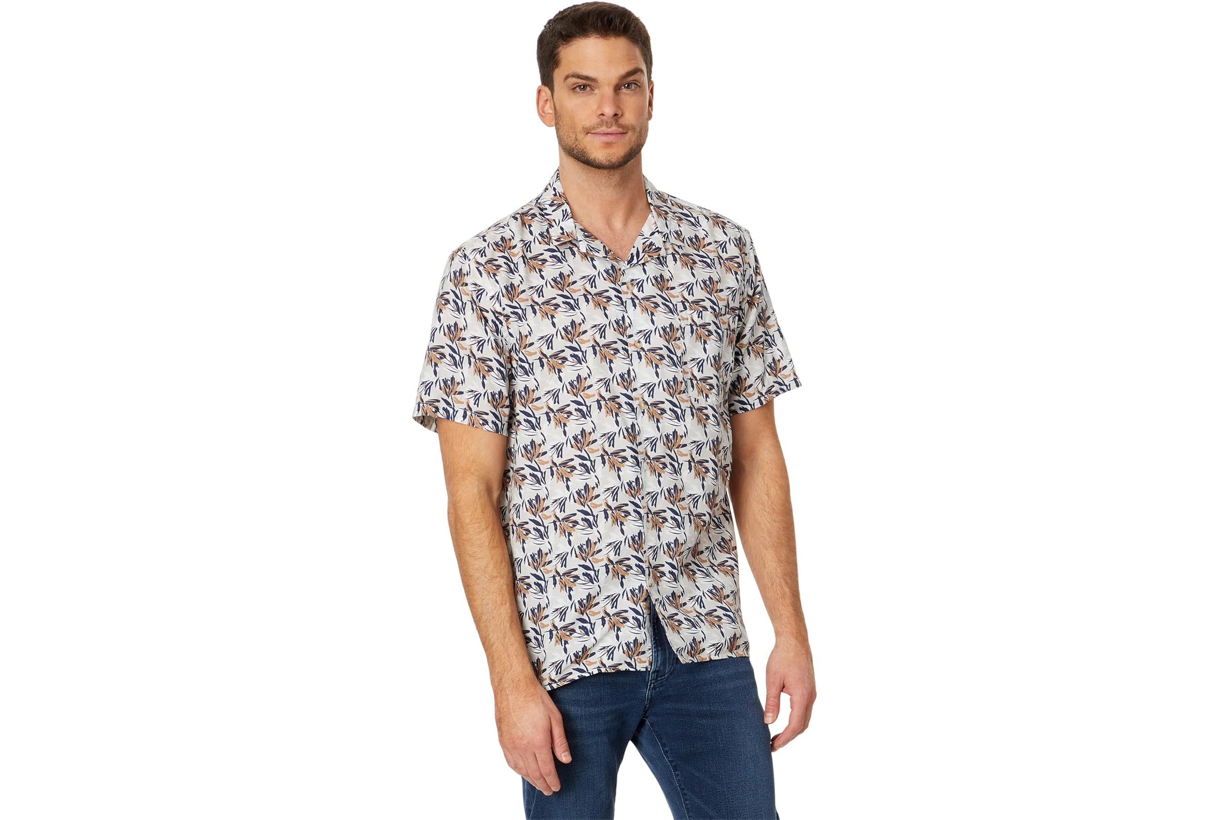 Johnston - Murphy Short Sleeve Foliage Camp Shirt 4690₽