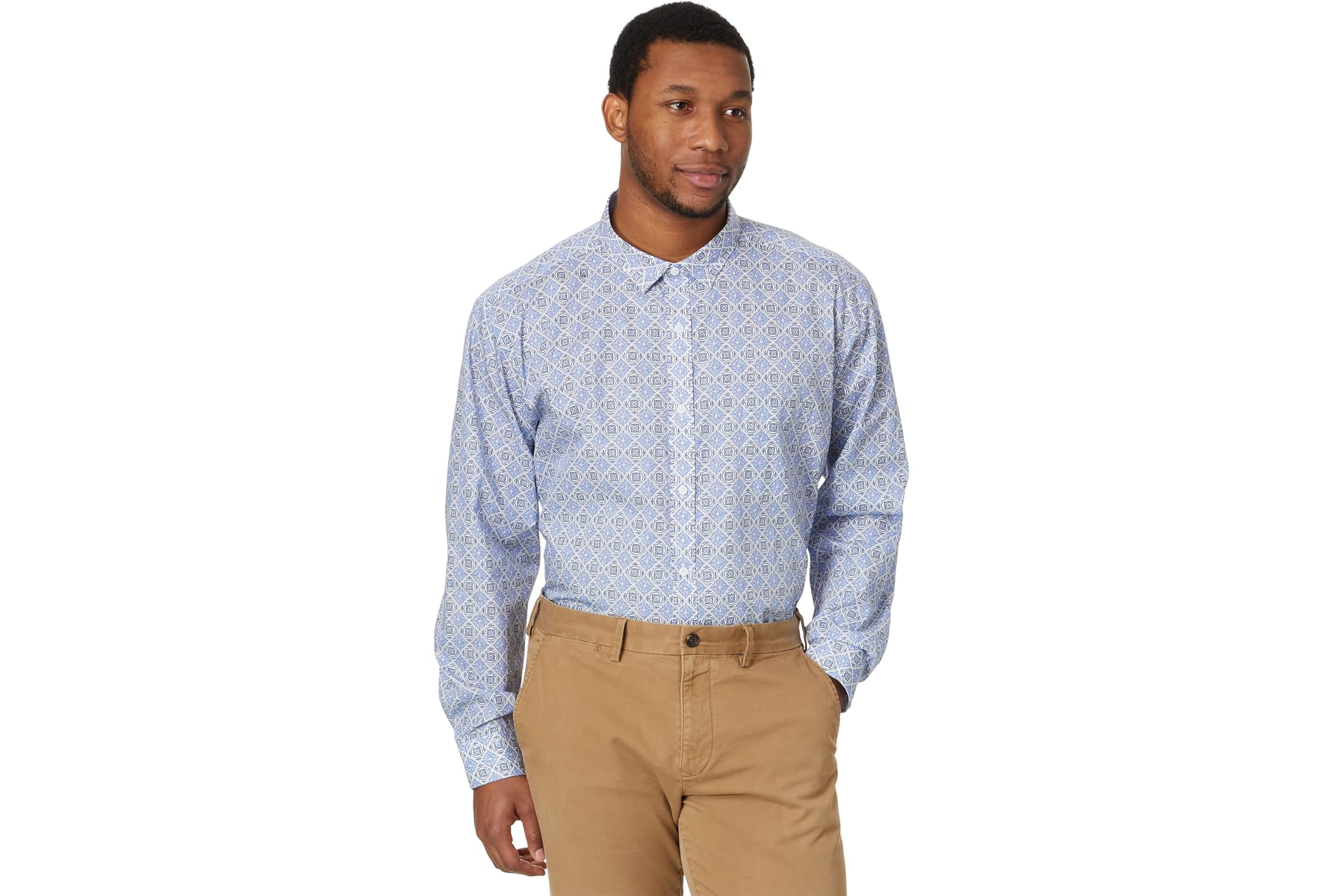 Johnston - Murphy Mosaic Tile Print Shirt 15090₽