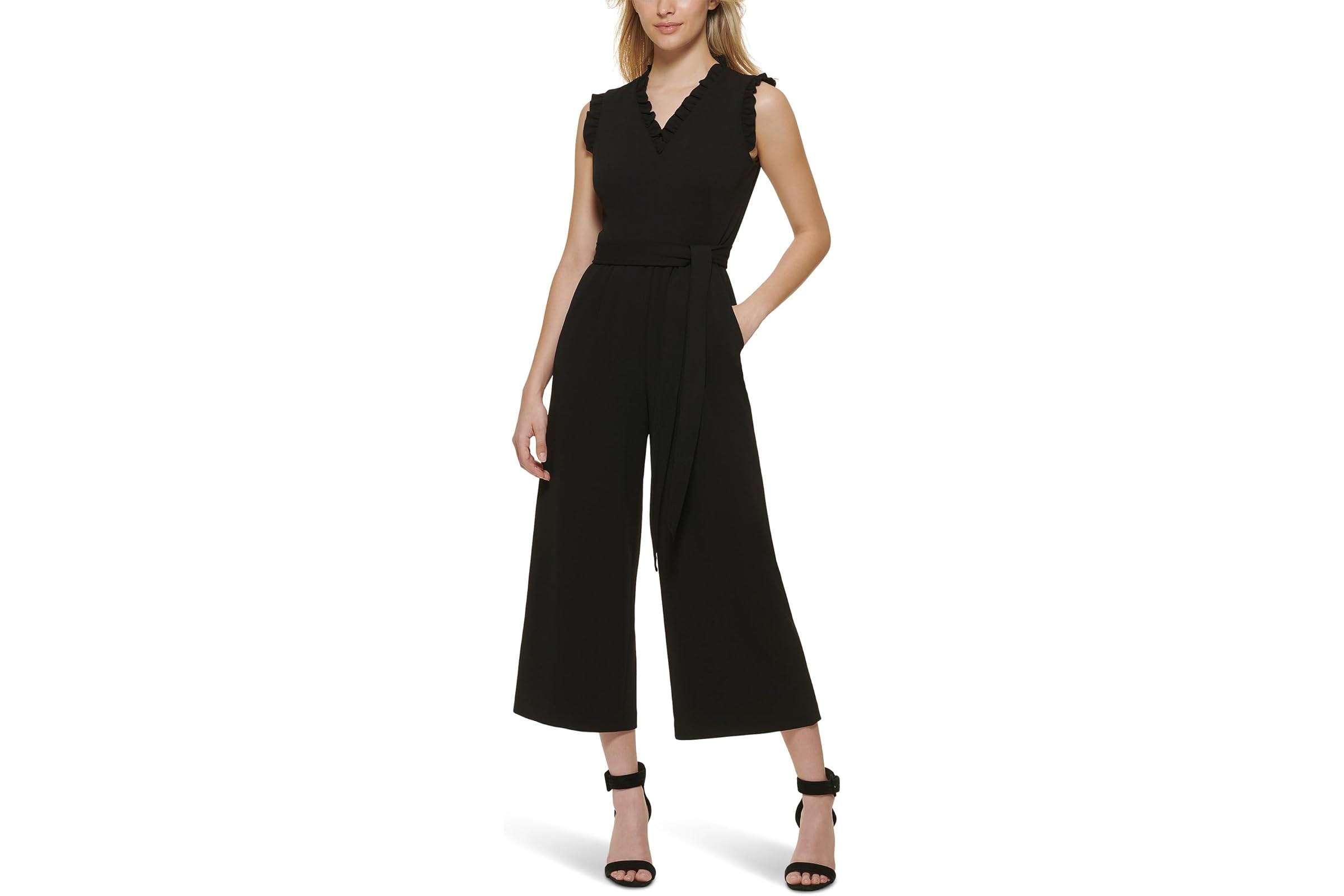 Комбинезон Calvin Klein V-Neck Jumpsuit with Ruffle Trim 23590₽