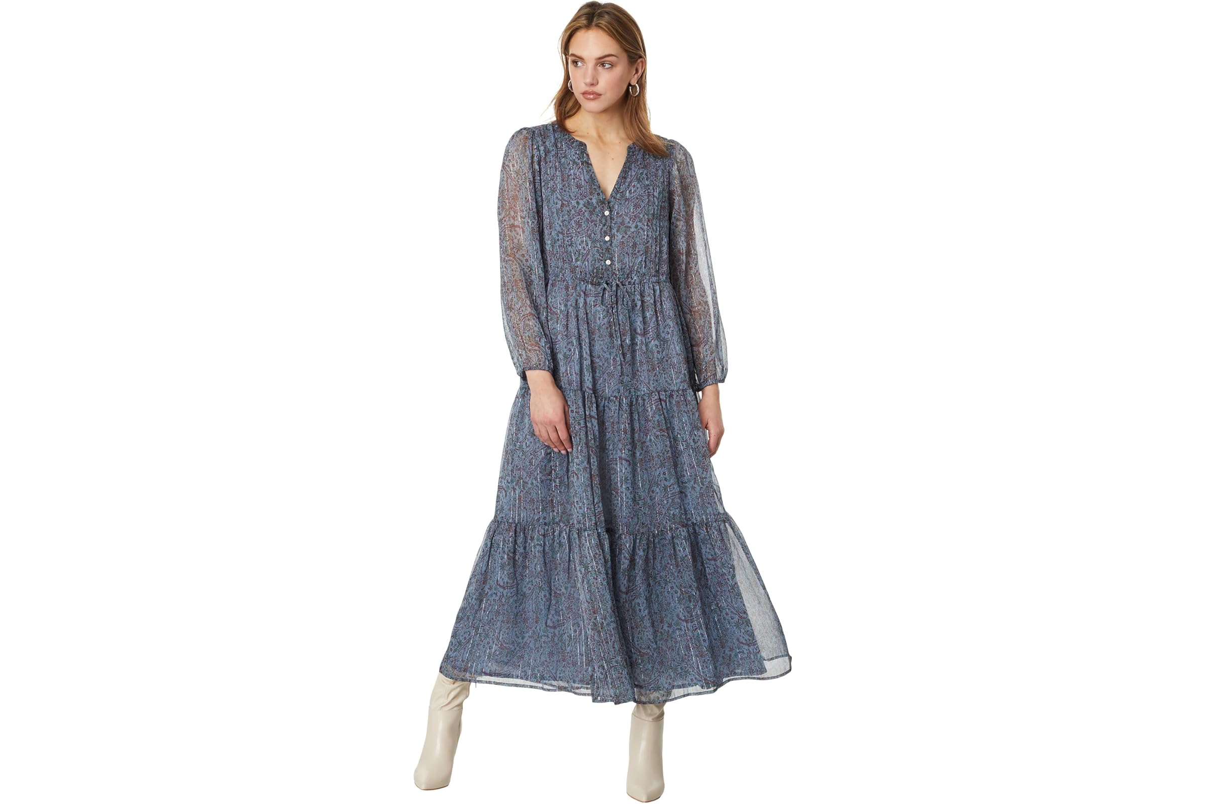 Платье Lucky Brand Printed Shine Chiffon Maxi Dress 22390₽