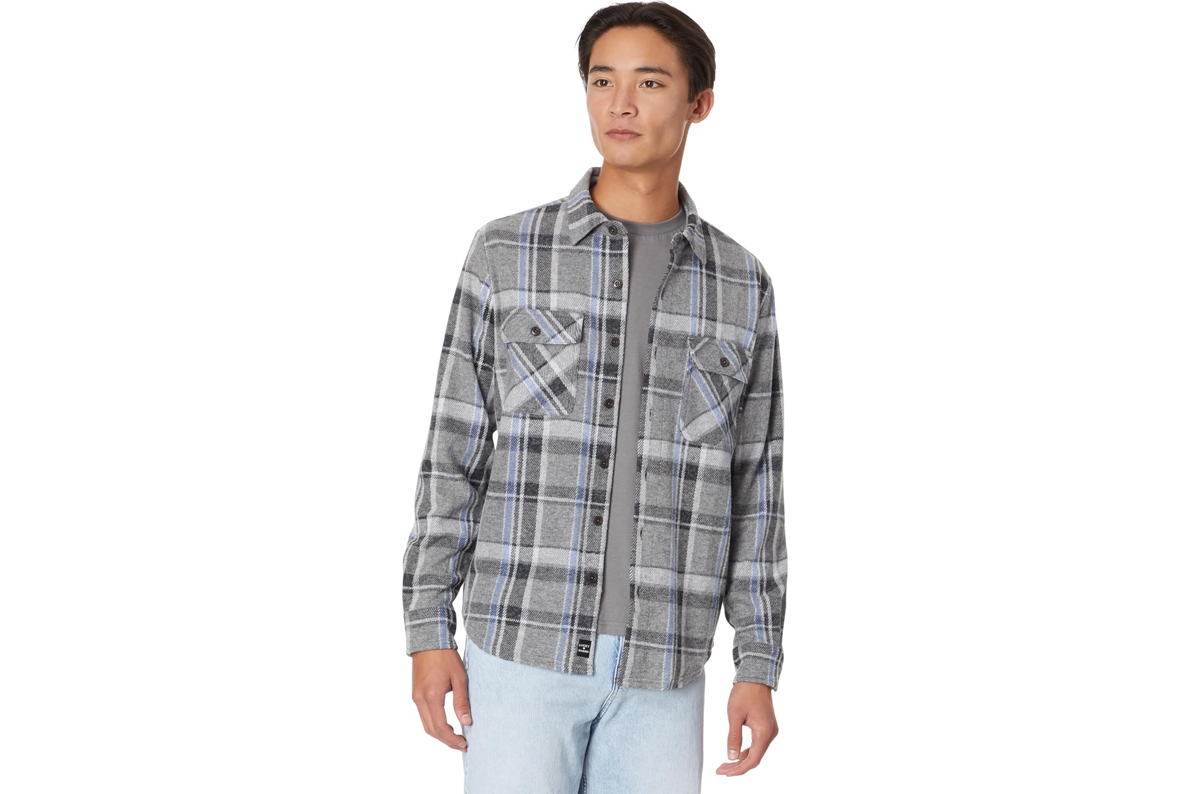 Lucky Brand Plaid Brushed Knit Long Sleeve Shirt 11690₽