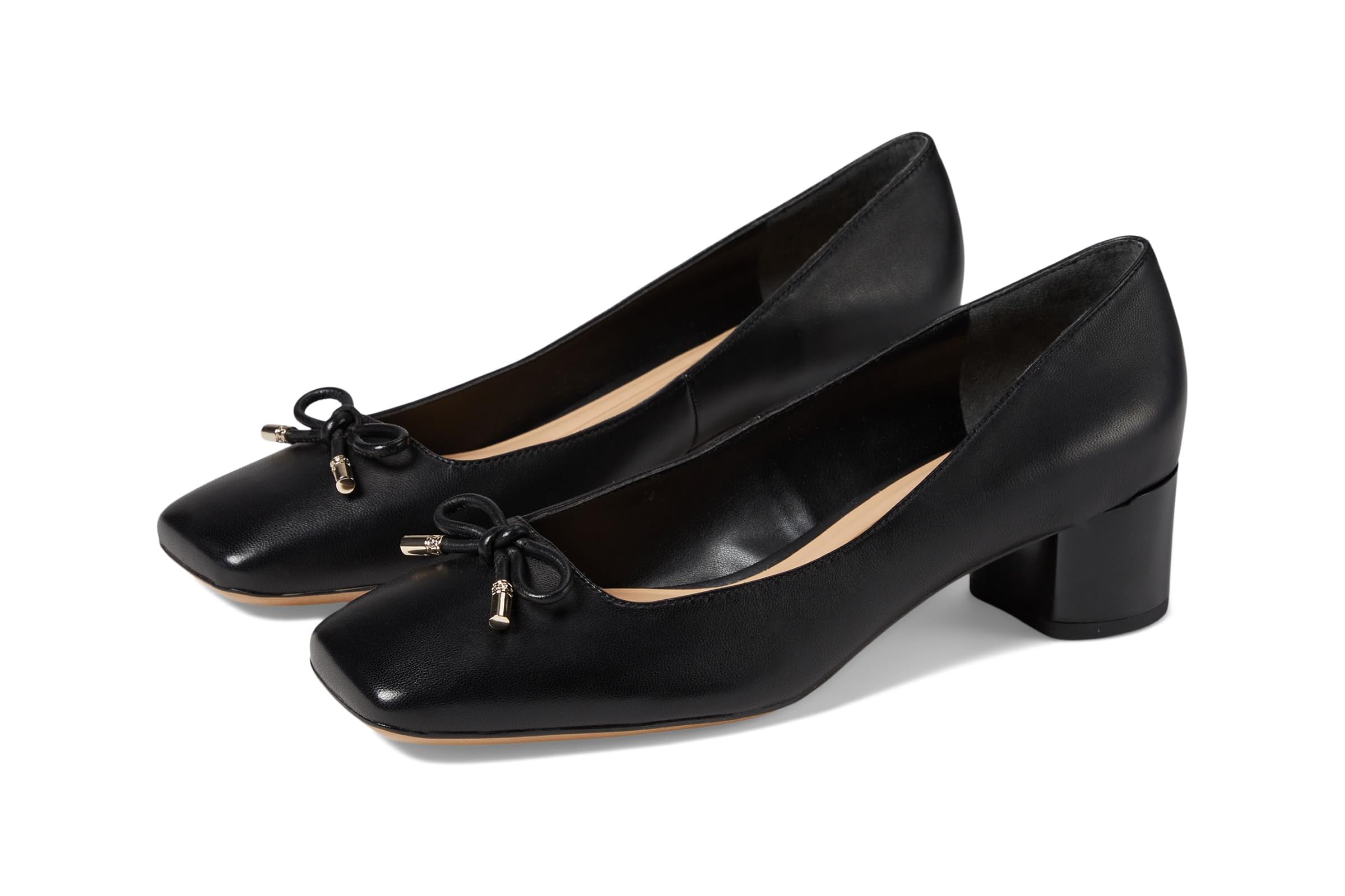 Franco Sarto Natalia Square Toe Block Heel Pumps with Bow