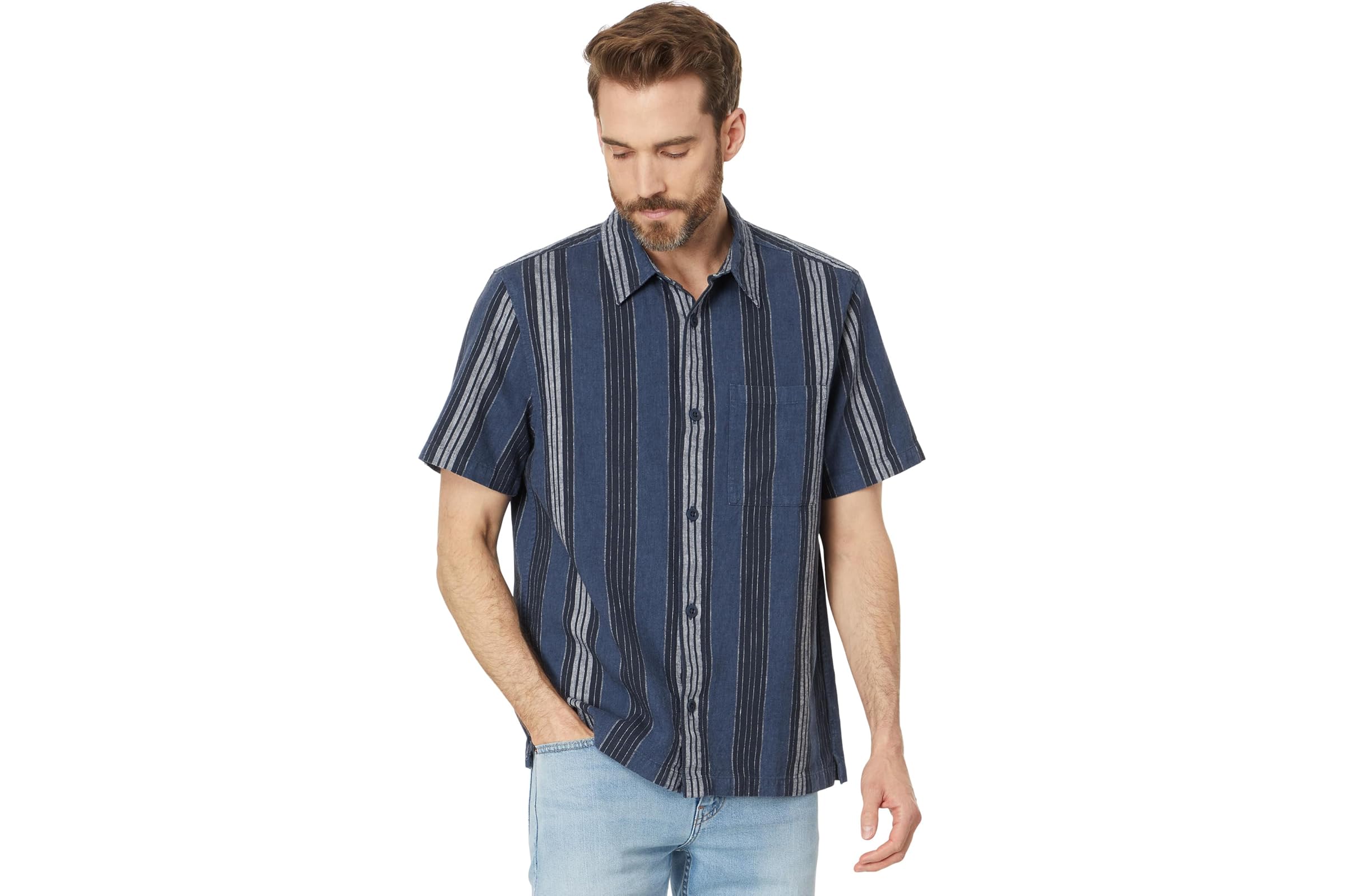 Madewell Easy Short-Sleeve Shirt in Hemp-Cotton Blend 15590₽