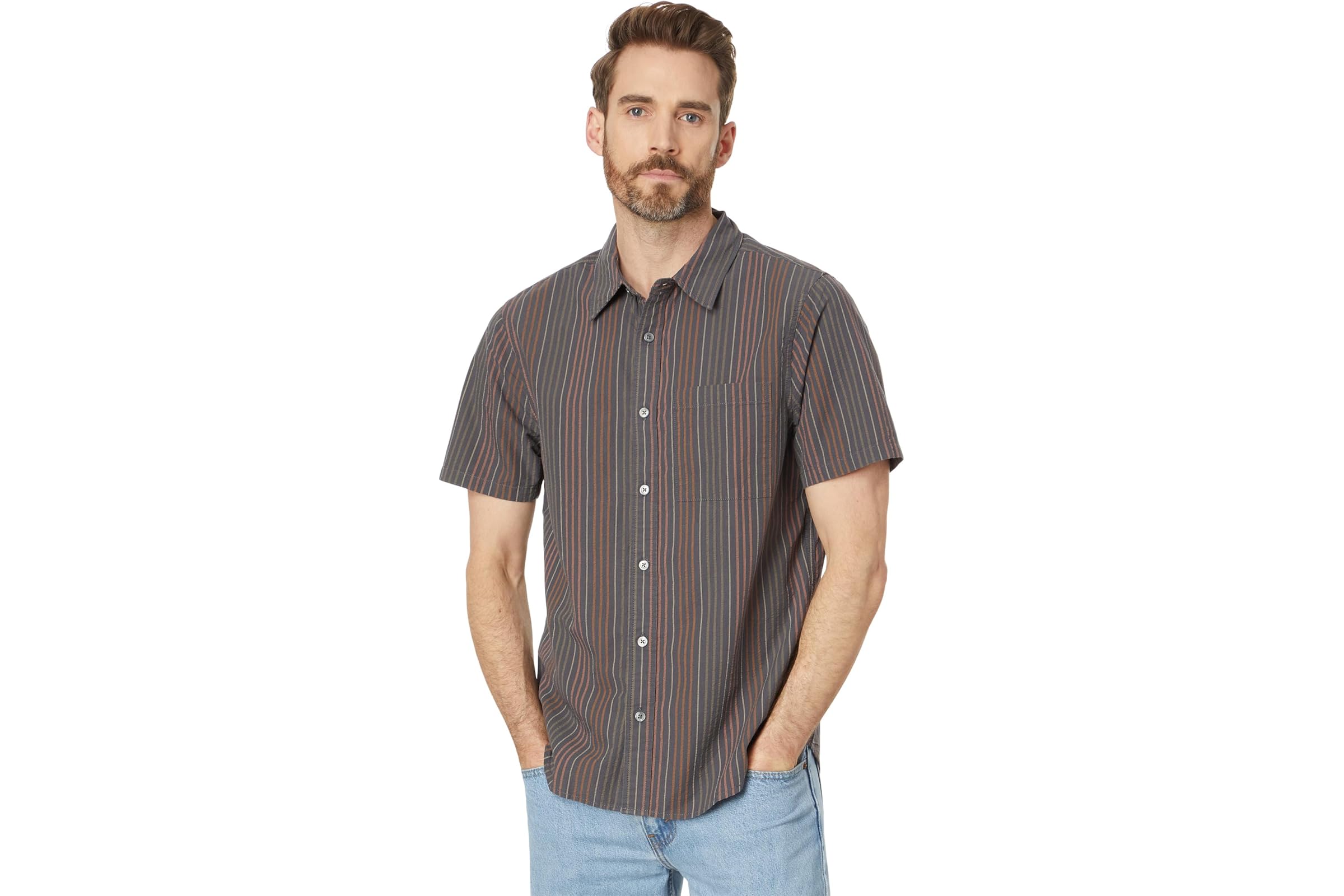 Madewell Perfect Short-Sleeve Shirt in Seersucker 14090₽